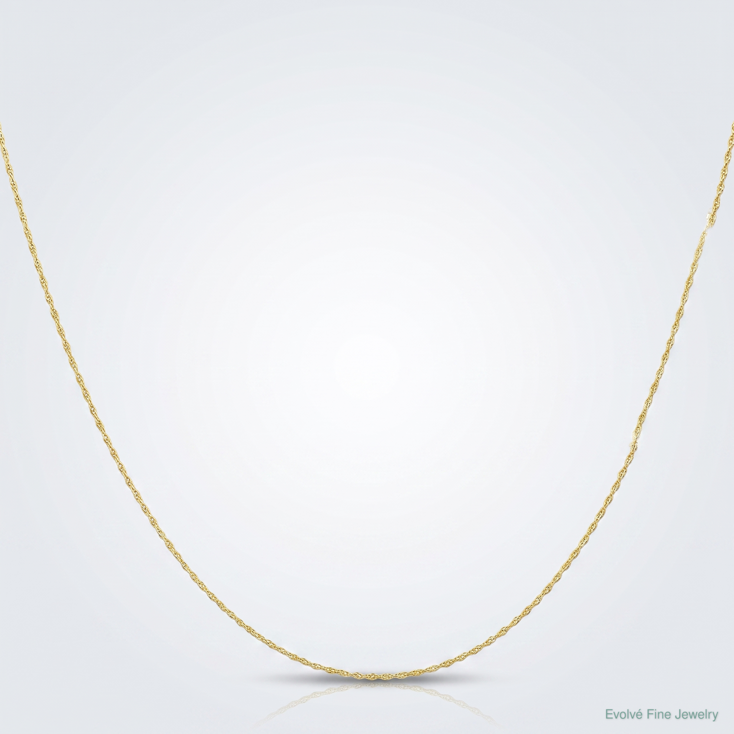 10k .5mm Carded Cable Rope Chain - Lifestyle View