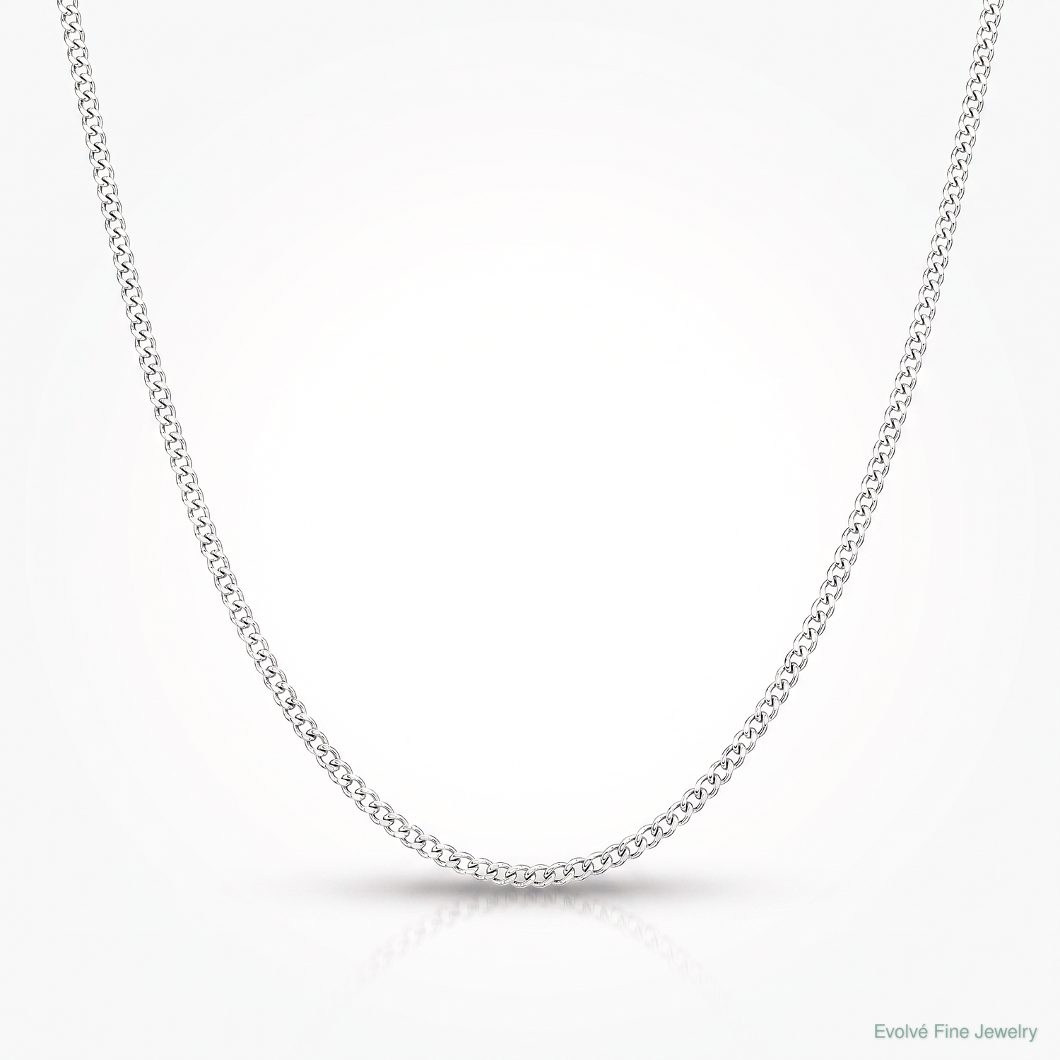 10k White Gold .42mm Carded Curb Chain - Lifestyle View