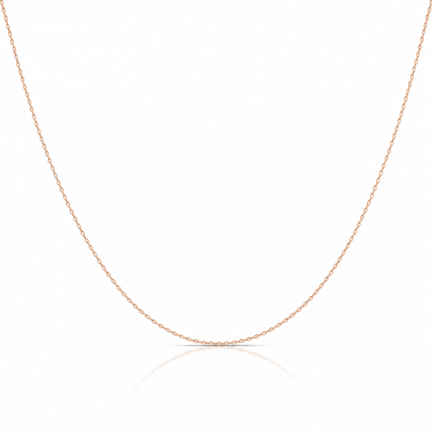 10k  Rose Gold .6 mm Carded Cable Rope Chain - Lifestyle View