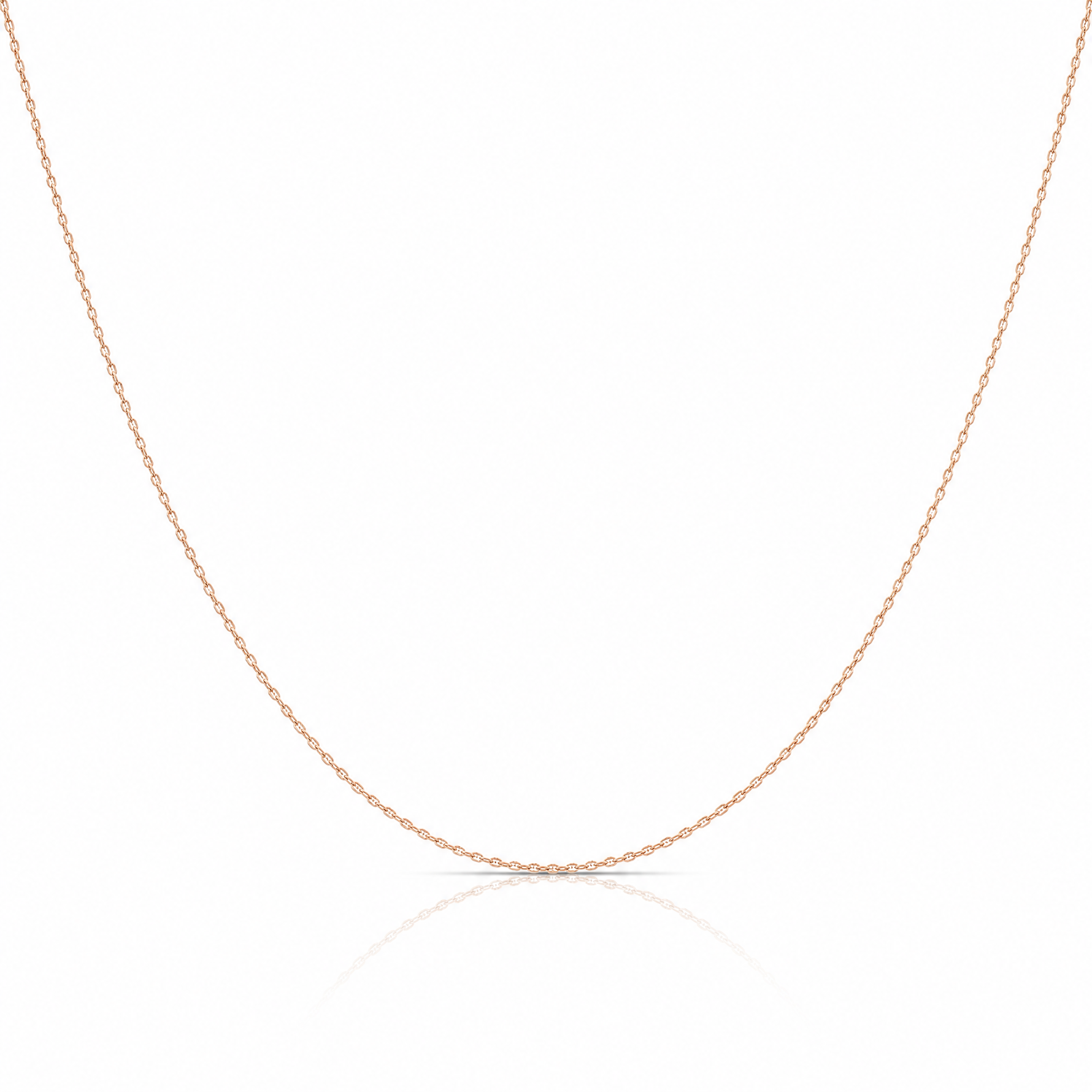 10k  Rose Gold .6 mm Carded Cable Rope Chain - Lifestyle View