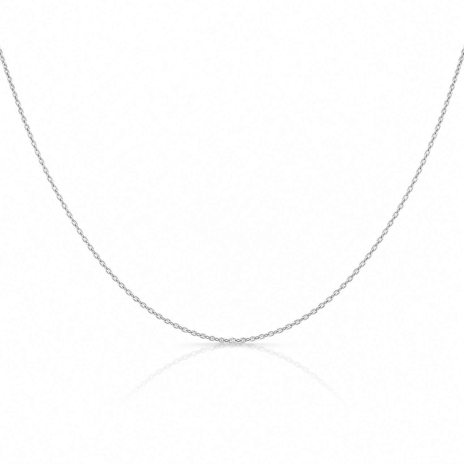 10k White Gold .6 mm Carded Cable Rope Chain - Lifestyle View