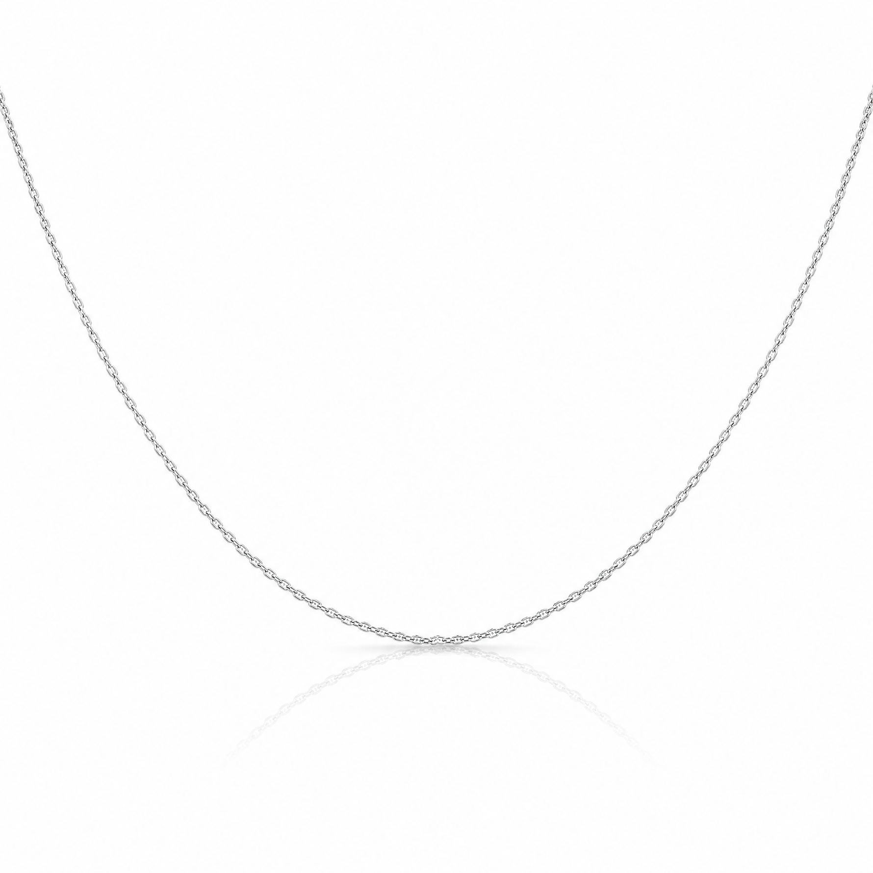 10k White Gold .6 mm Carded Cable Rope Chain - Lifestyle View