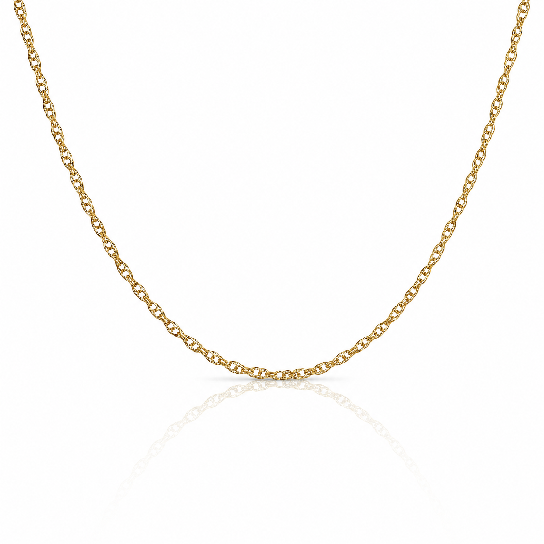 10k .6 mm Carded Cable Rope Chain - Lifestyle View