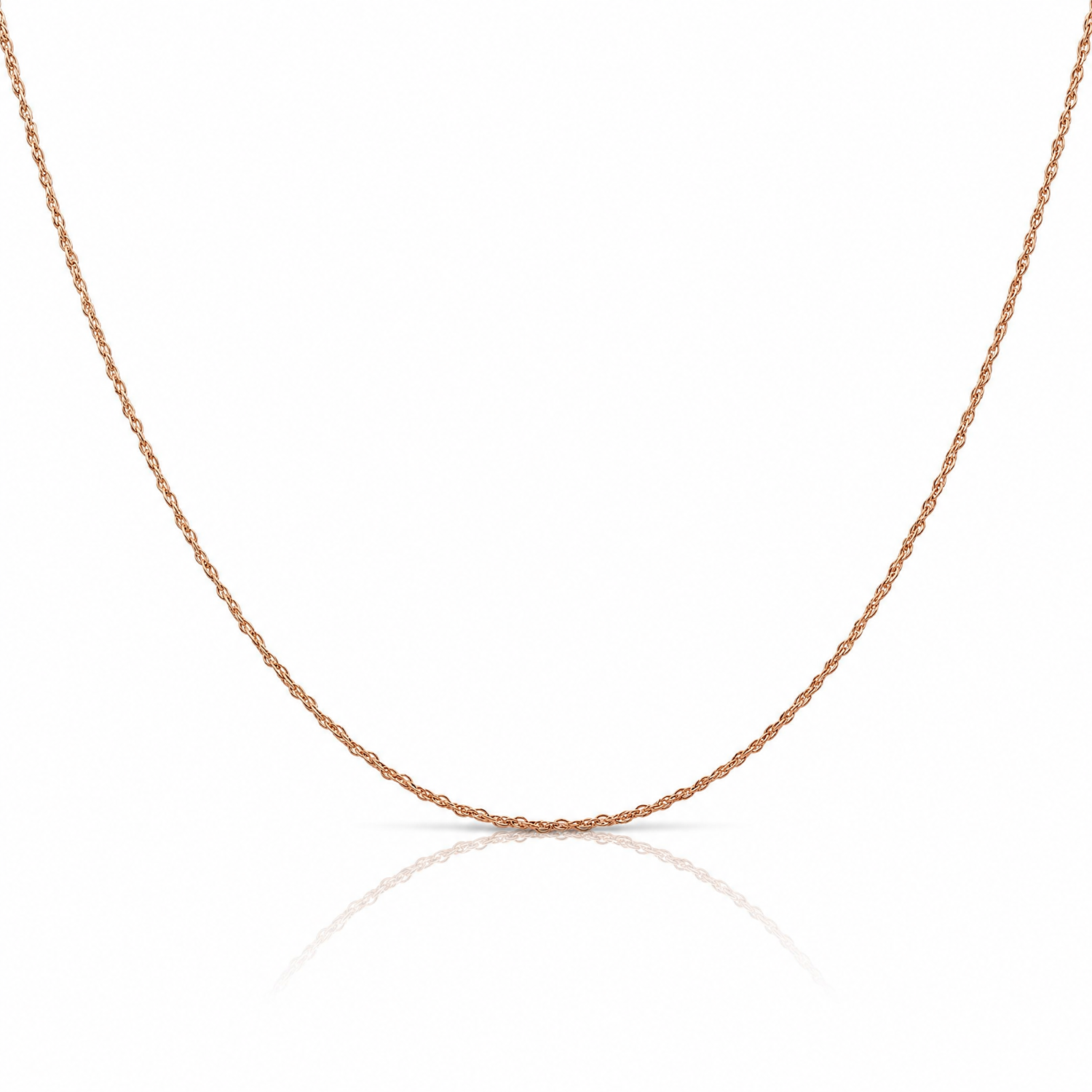 10k Rose Gold .7 mm Carded Cable Rope Chain - Lifestyle View