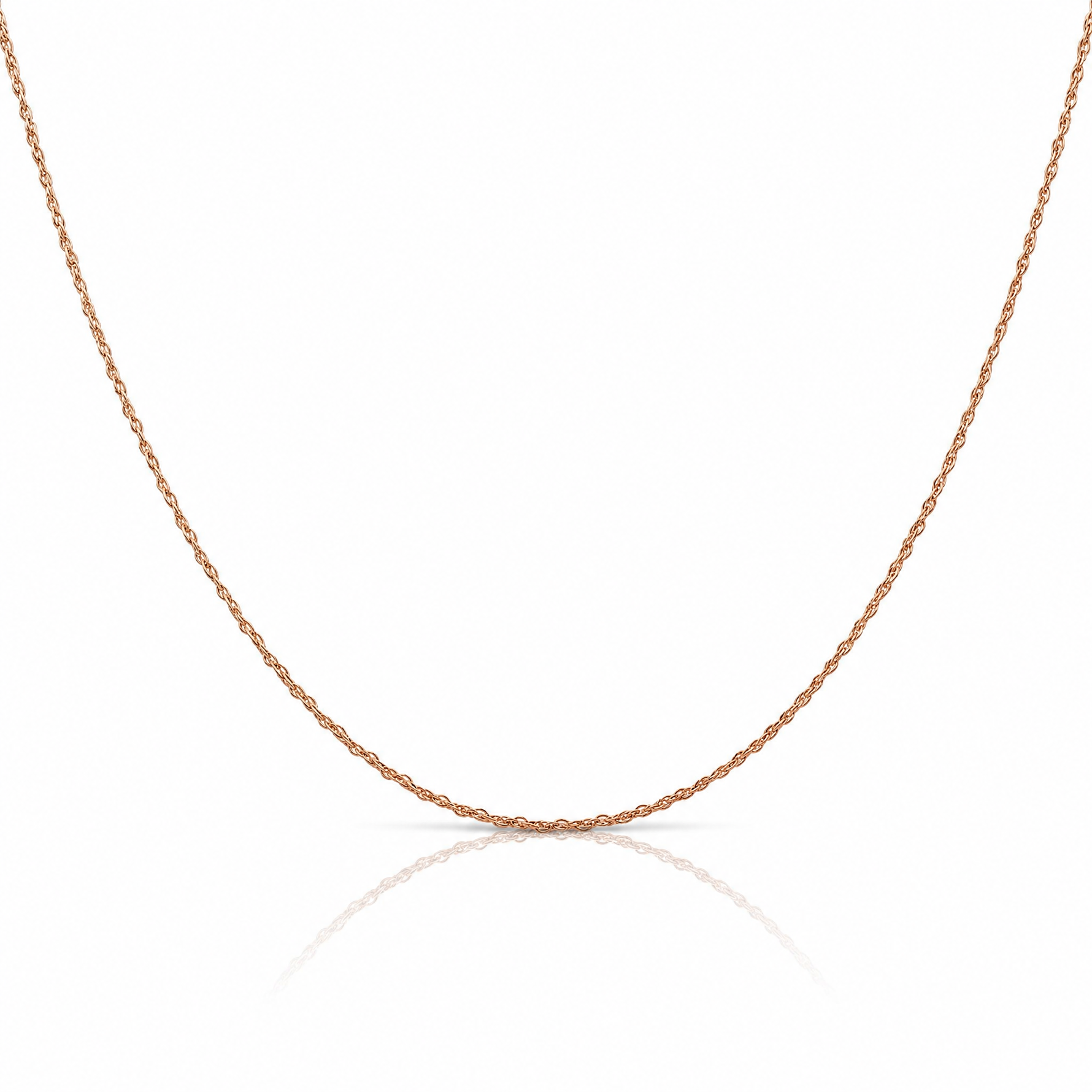 10k Rose Gold .7 mm Carded Cable Rope Chain - Lifestyle View