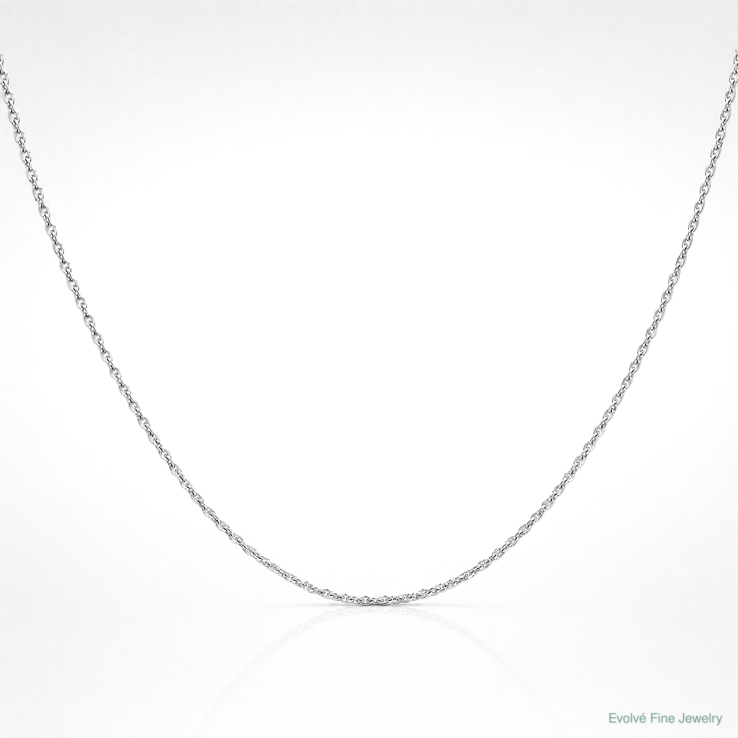 10k White Gold .7mm Carded Cable Rope Chain - Lifestyle View