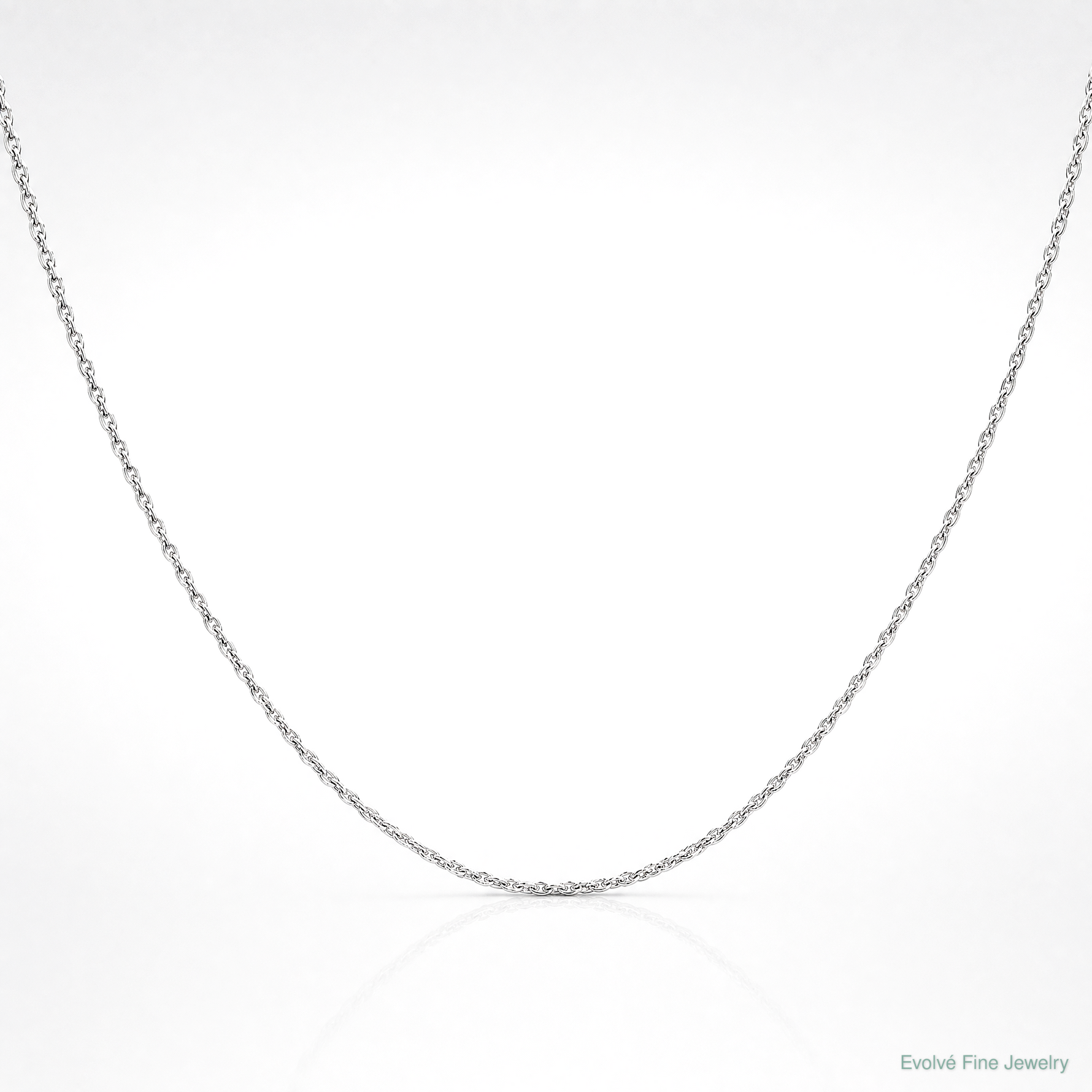 10k White Gold .7mm Carded Cable Rope Chain - Lifestyle View