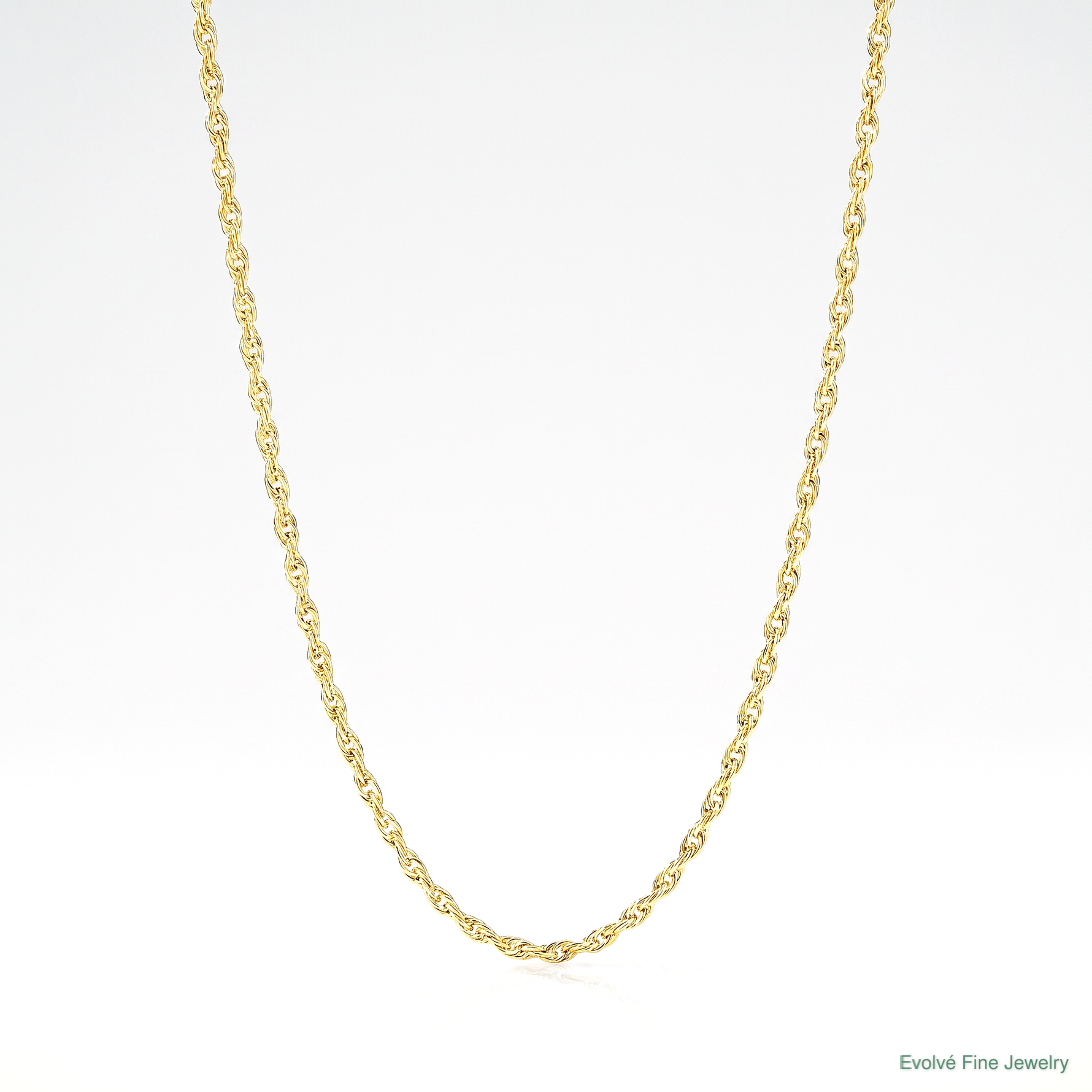 10k .7mm Carded Cable Rope Chain - Lifestyle View