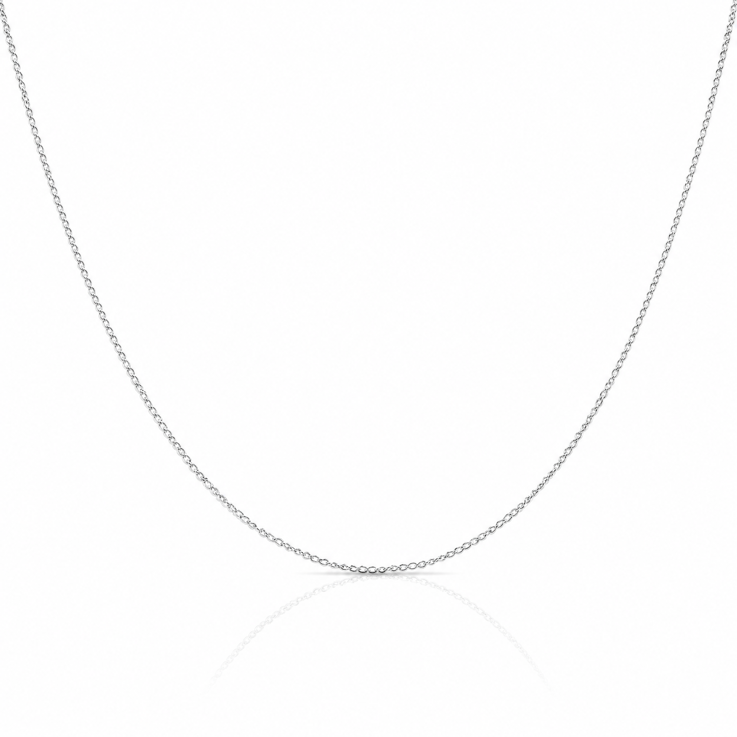 10k White Gold .5mm Carded Curb Chain - Lifestyle View