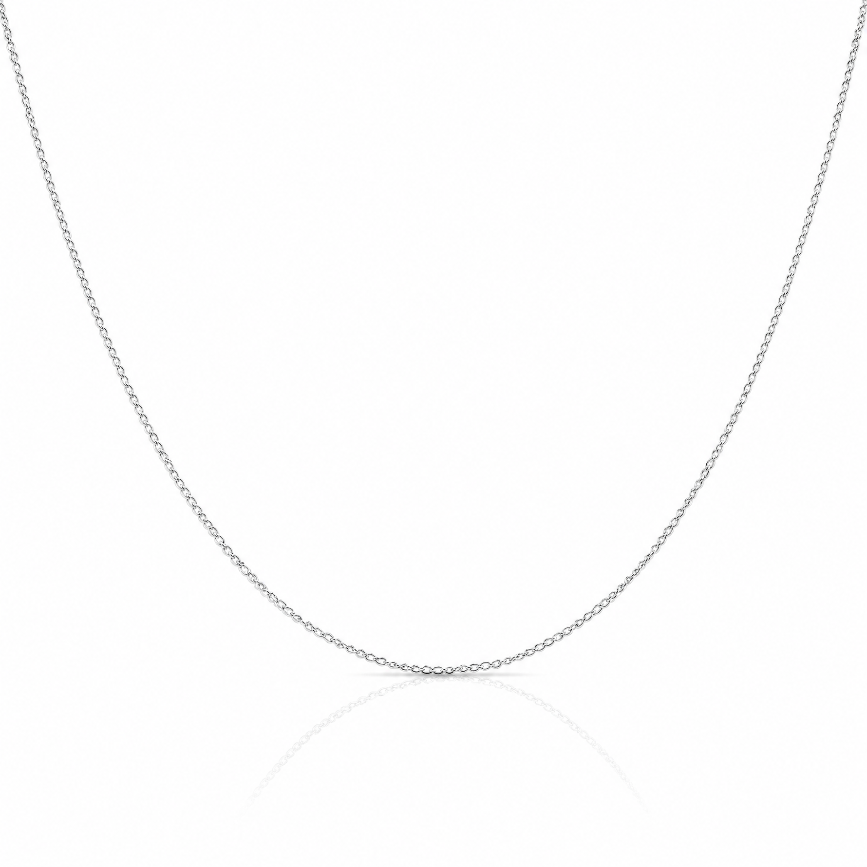 10k White Gold .5mm Carded Curb Chain - Lifestyle View