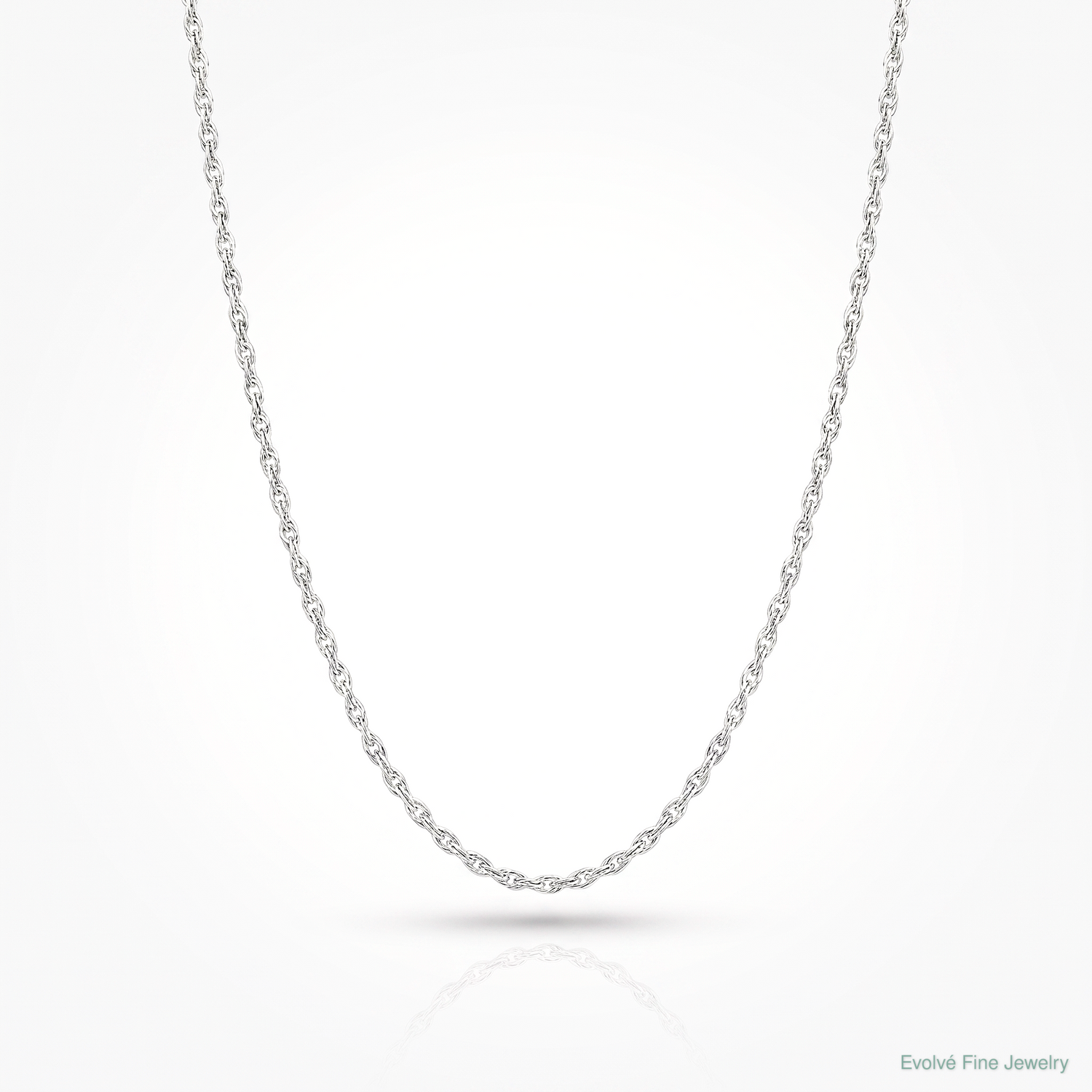 10k White Gold .95mm Carded Cable Rope Chain - Lifestyle View