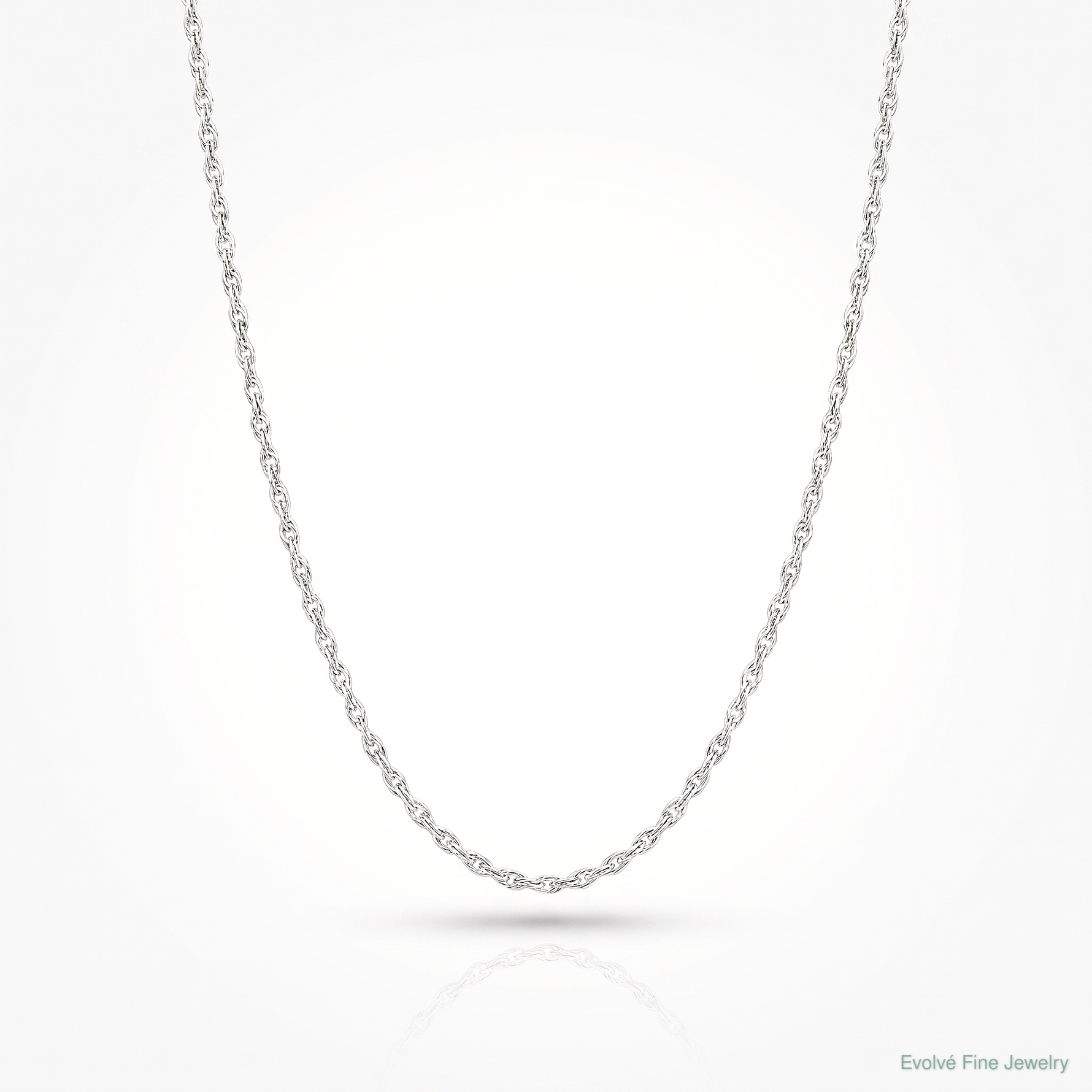 10k White Gold .95mm Carded Cable Rope Chain - Lifestyle View