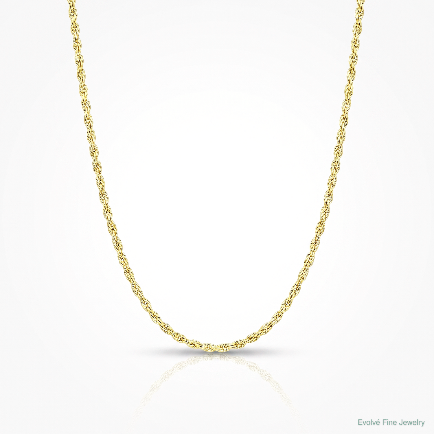 10k .95mm Carded Cable Rope Chain - Lifestyle View