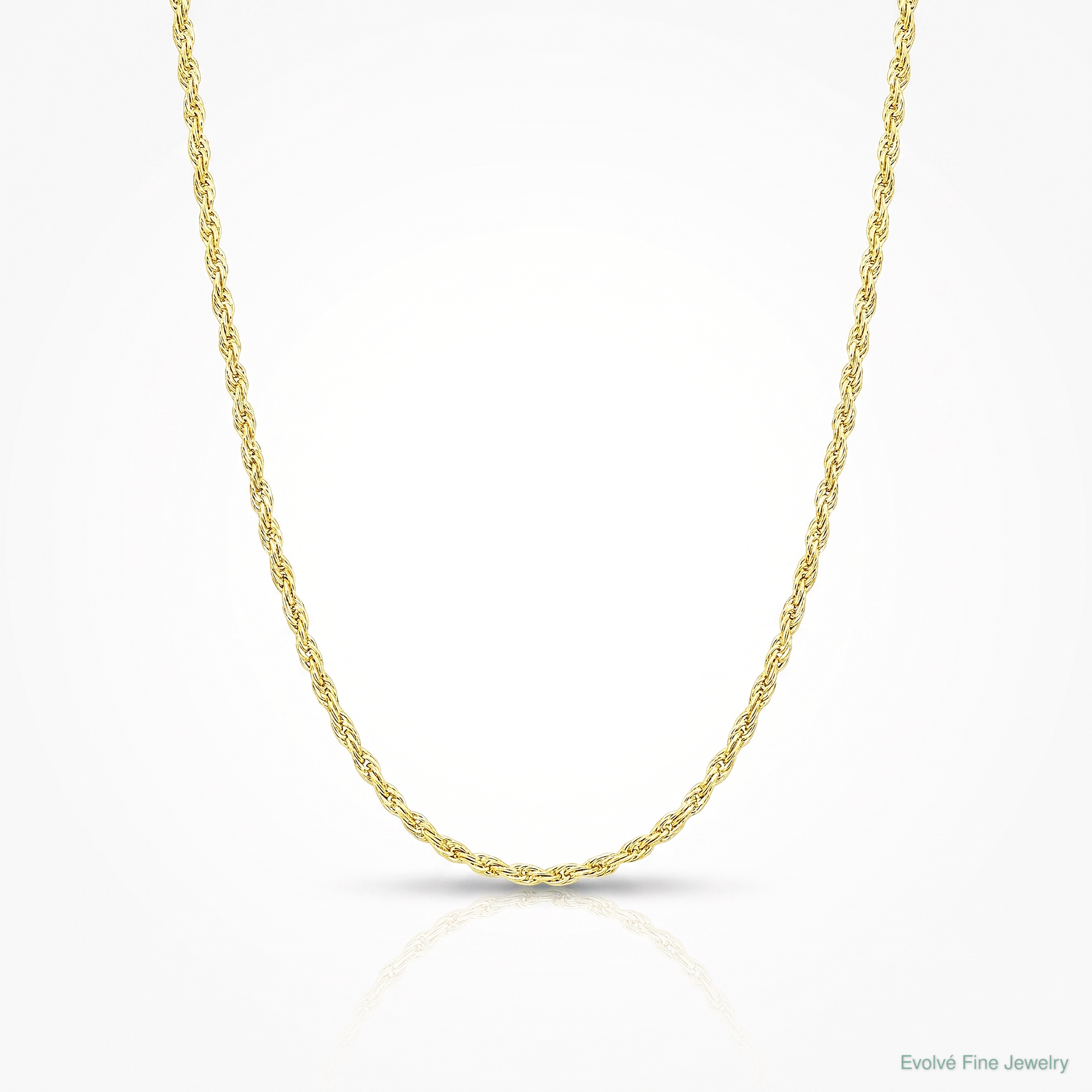 10k .95mm Carded Cable Rope Chain - Lifestyle View