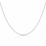 10K White Gold 1.15mm Carded Cable Rope Chain - Lifestyle View