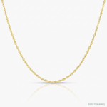 10k 1.15mm Carded Cable Rope Chain - Lifestyle View