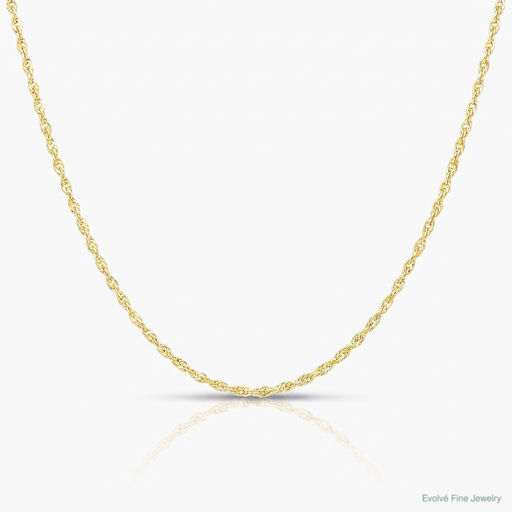 10k 1.15mm Carded Cable Rope Chain - Lifestyle View