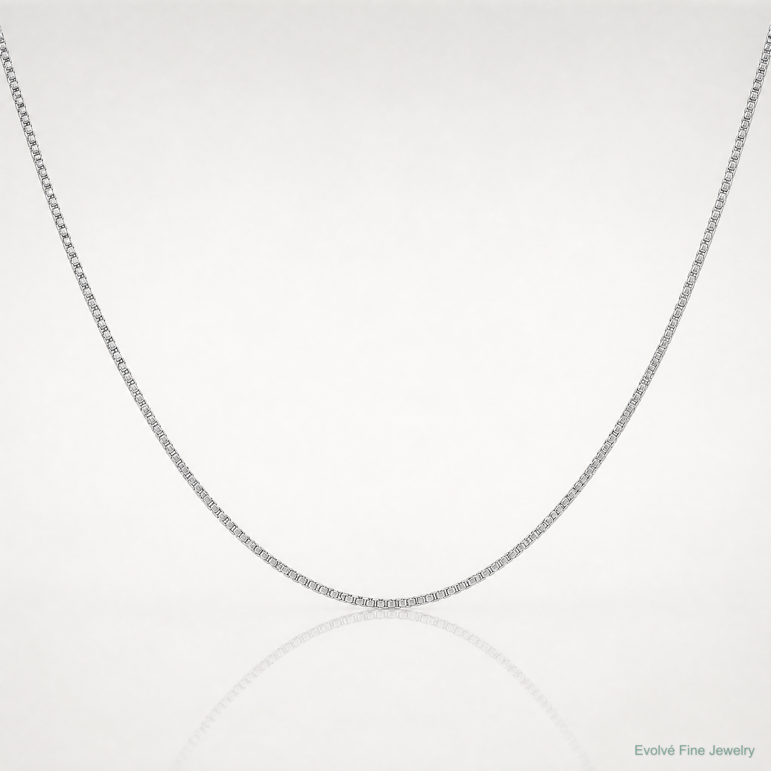 10k White Gold .5mm Box Chain - Lifestyle View