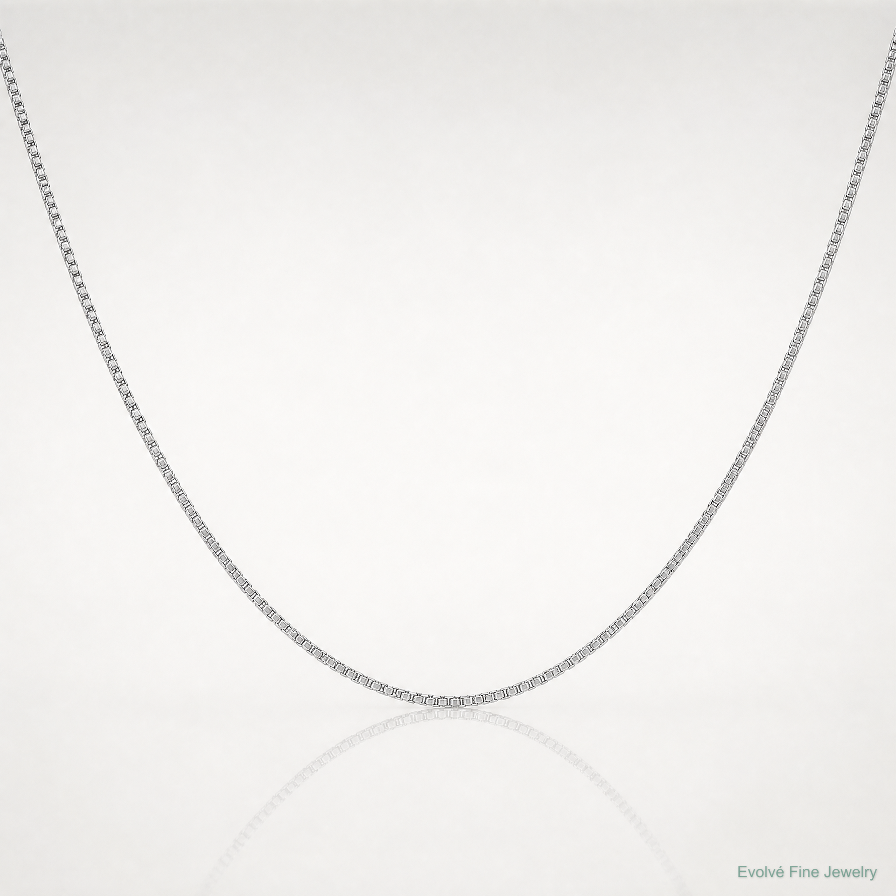10k White Gold .5mm Box Chain - Lifestyle View