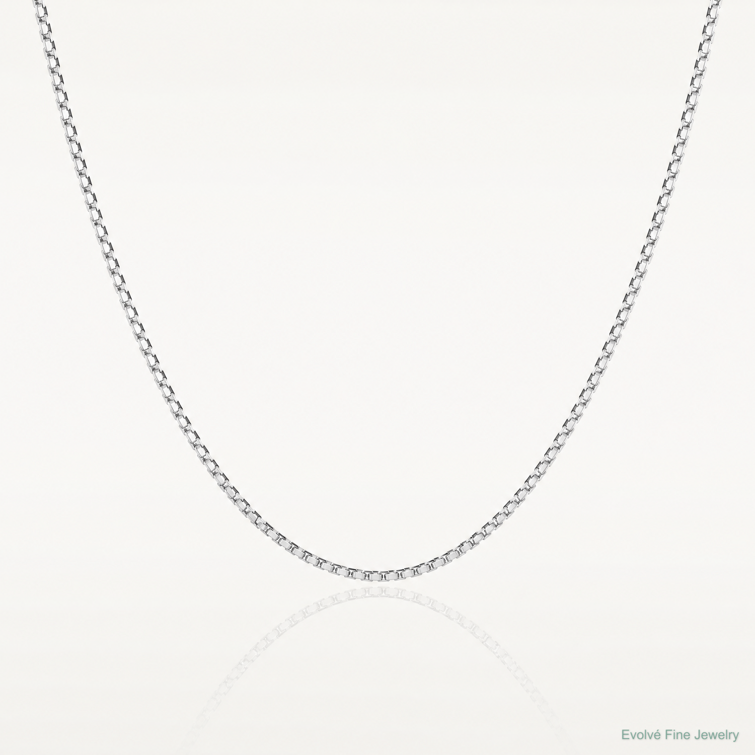 10k White Gold .9mm Box Chain - Lifestyle View