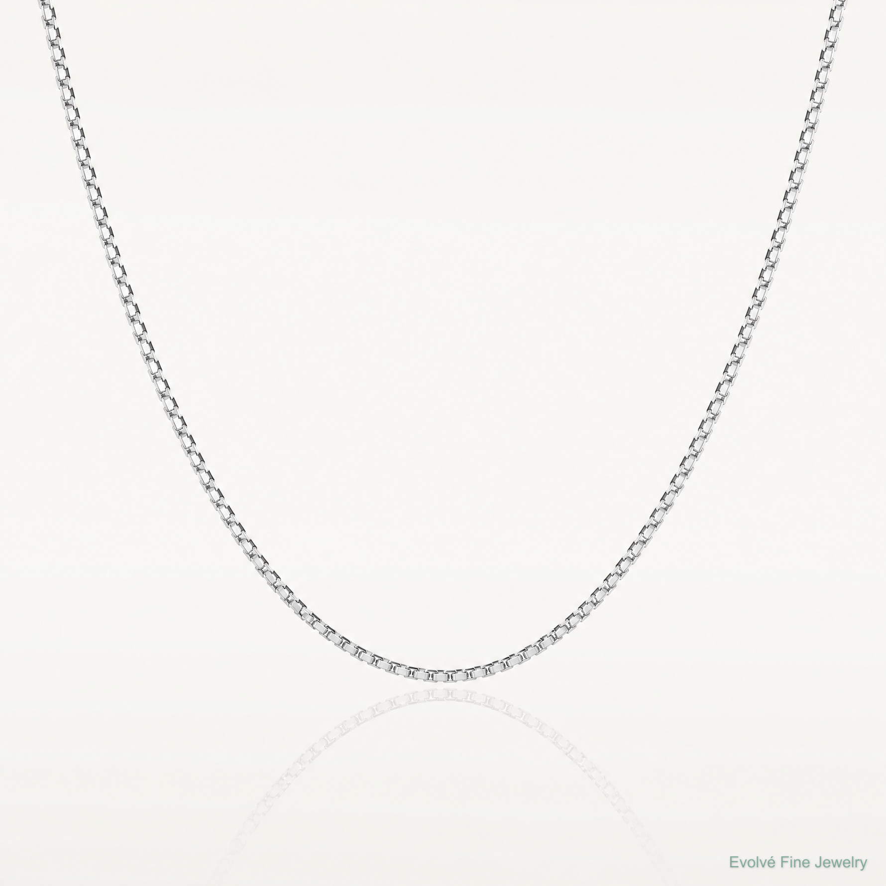 10k White Gold .9mm Box Chain - Lifestyle View