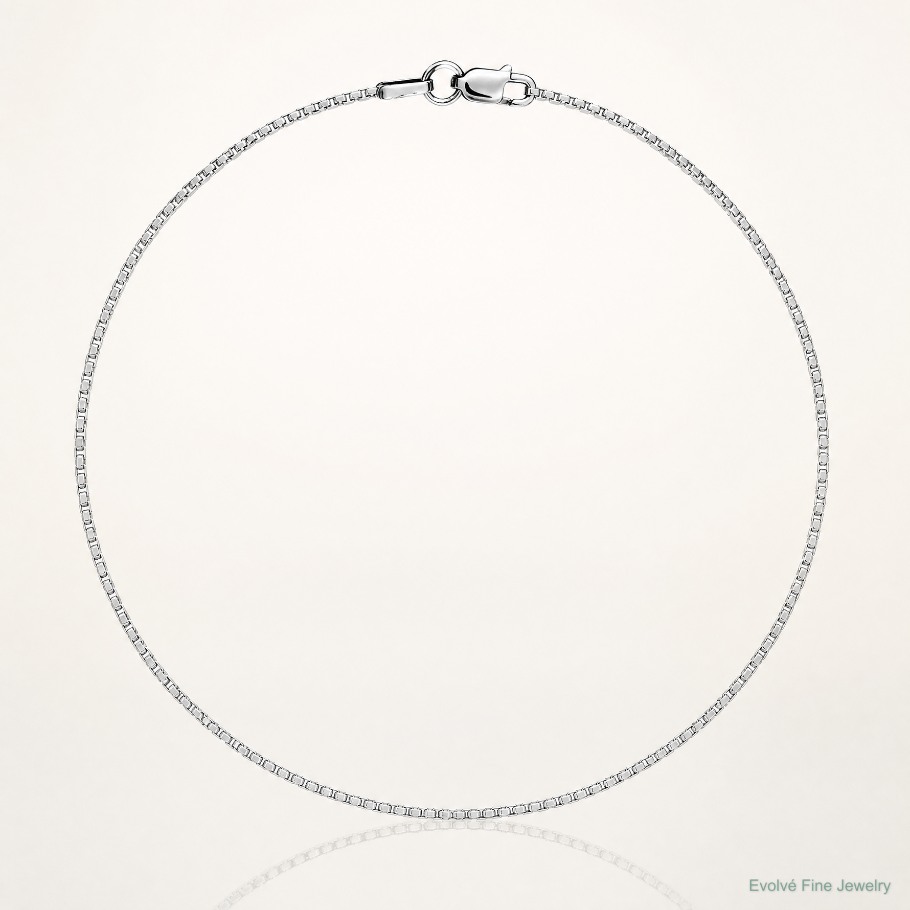 10k White Gold .9mm Box Chain - Lifestyle View
