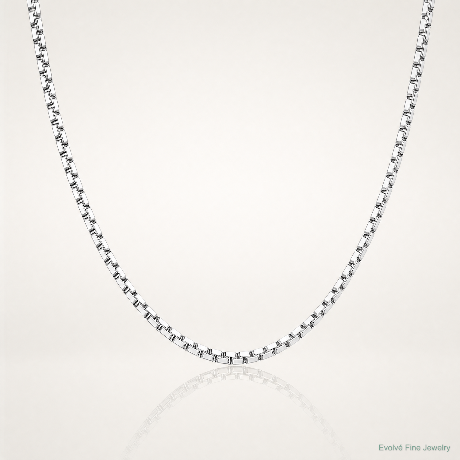 10k WG 1.25mm Box Chain - Lifestyle View