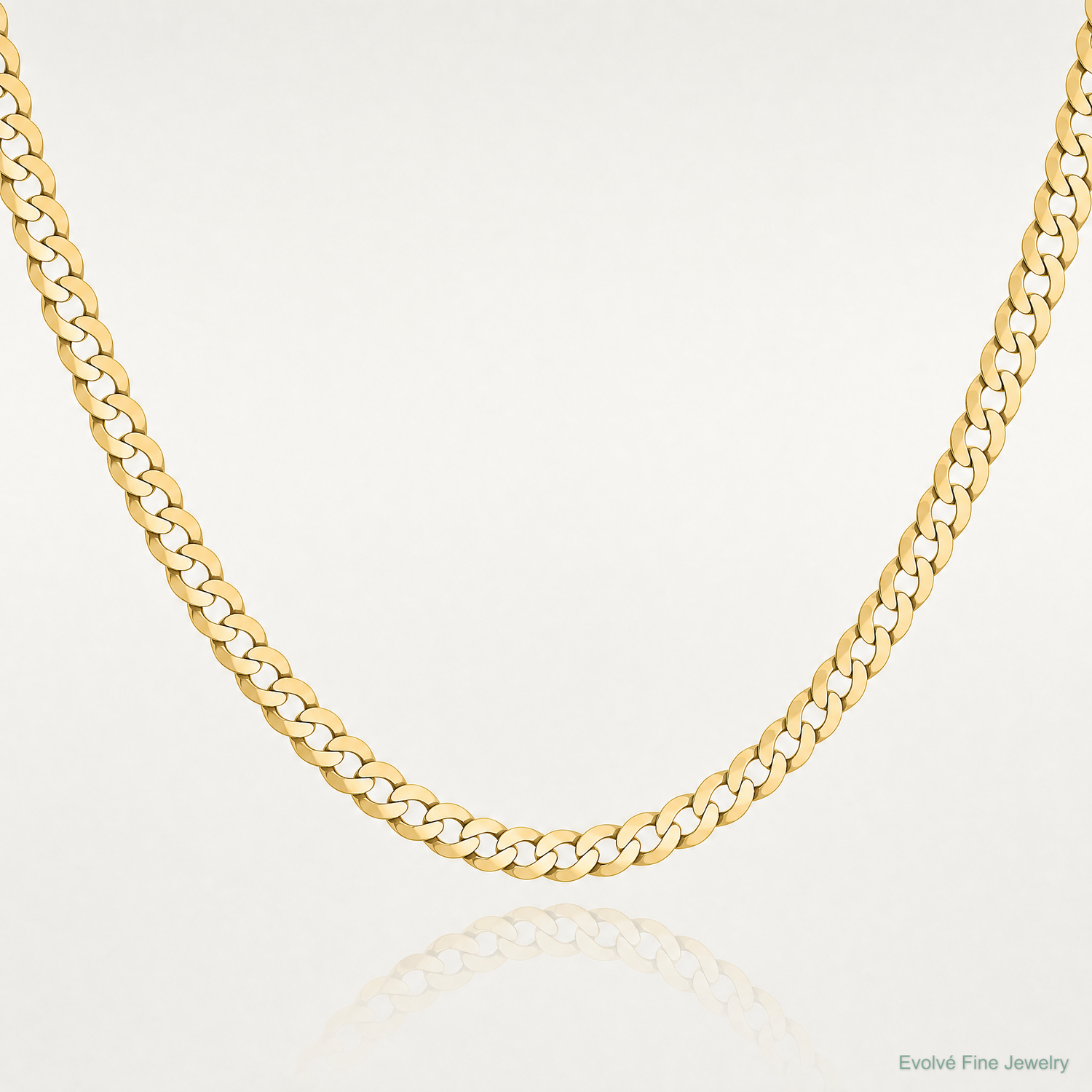 10K 3.1mm Lightweight Flat Cuban Chain - Lifestyle View
