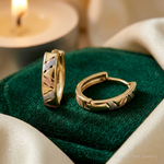 Leslie's 10K Two-tone with White Rhodium Polished and Satin D/C Earrings - Lifestyle View