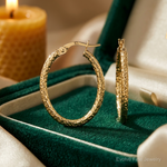 Leslie's 10K Polished D/C Oval Hoop Earrings - Lifestyle View