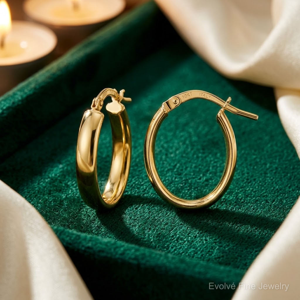 Leslie's 10K Polished Yellow Gold Hoop Earrings - Lifestyle View