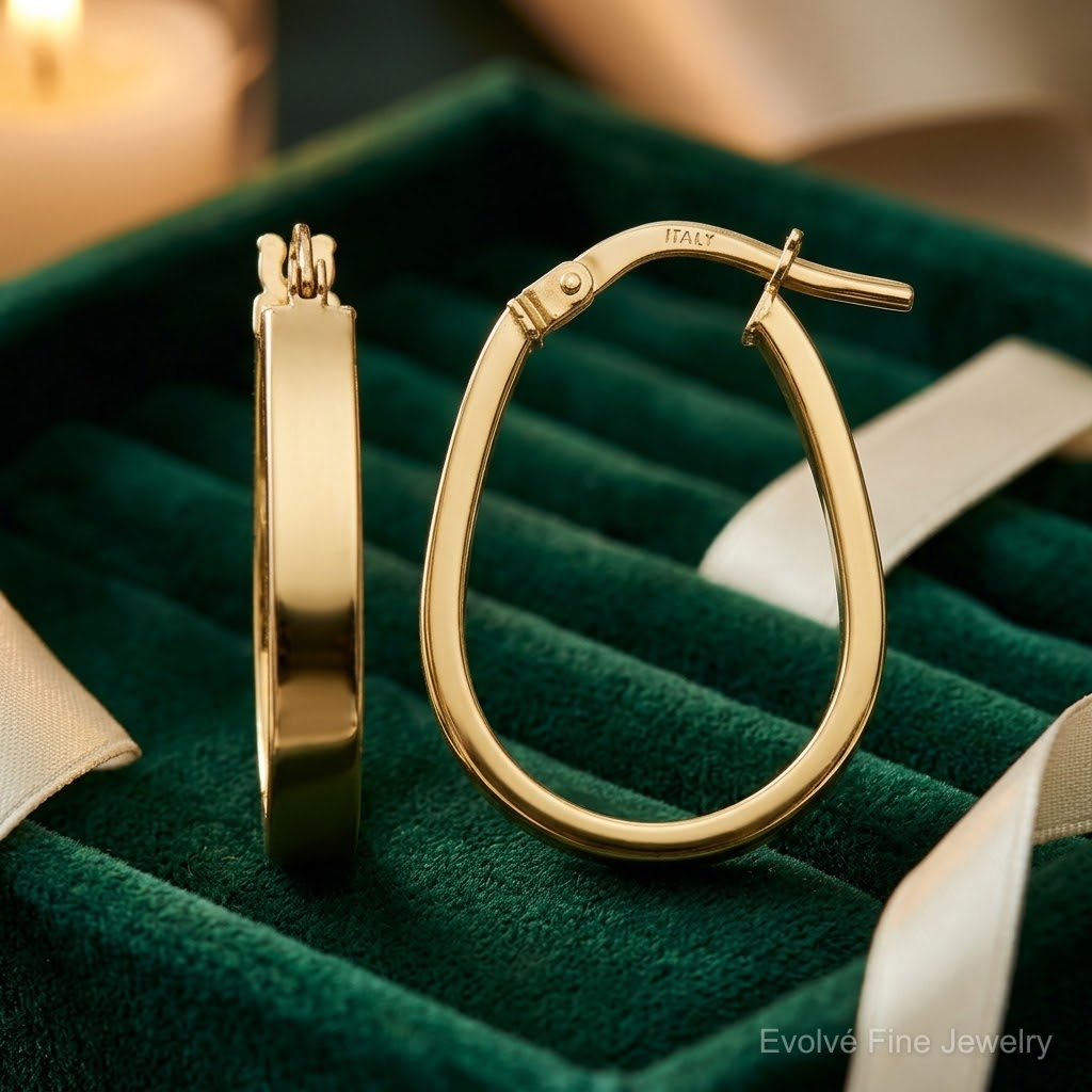 Leslie's 10K Polished U-Shape Hoop Earrings - Lifestyle View