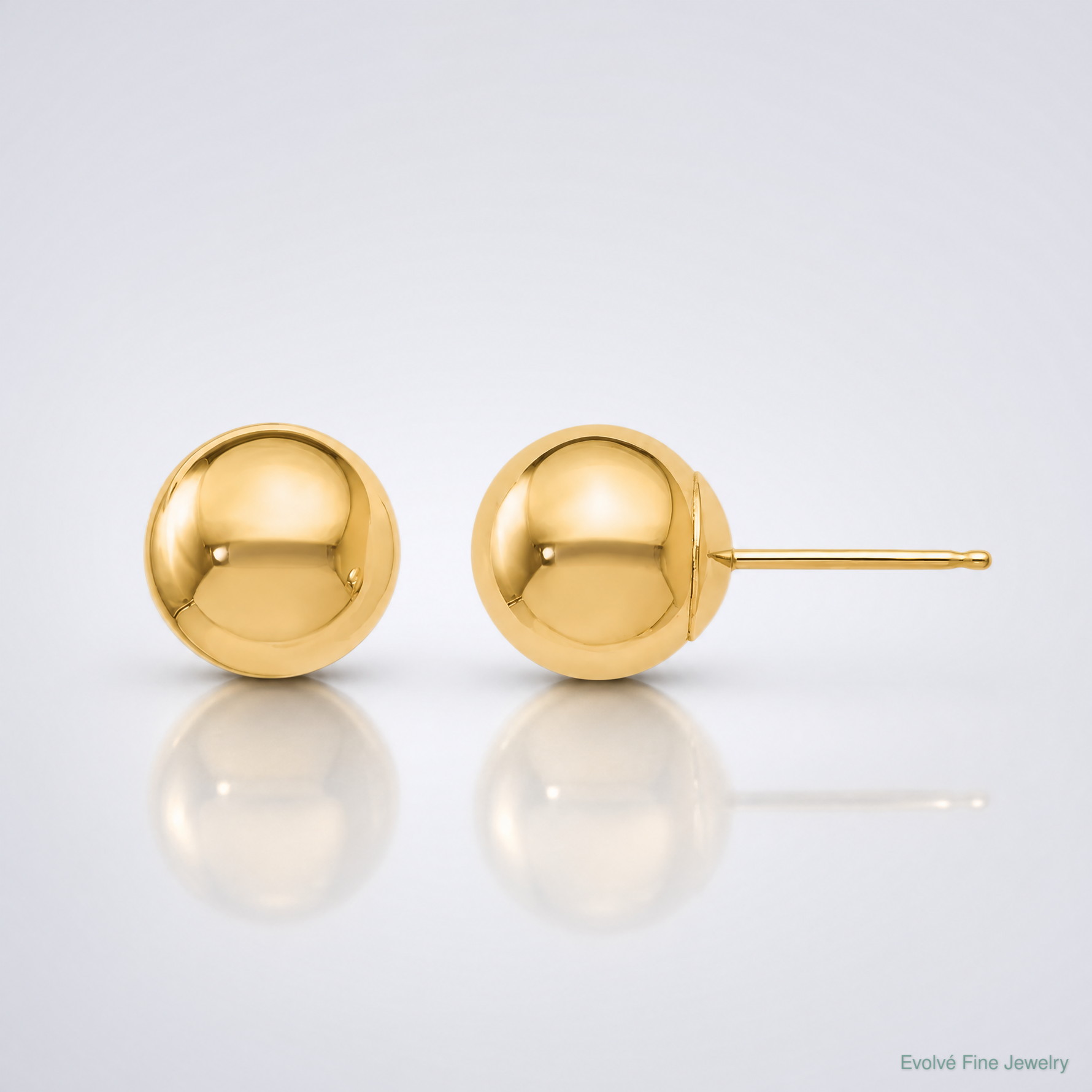 Leslie's 10K Polished Ball Post Earrings - Lifestyle View
