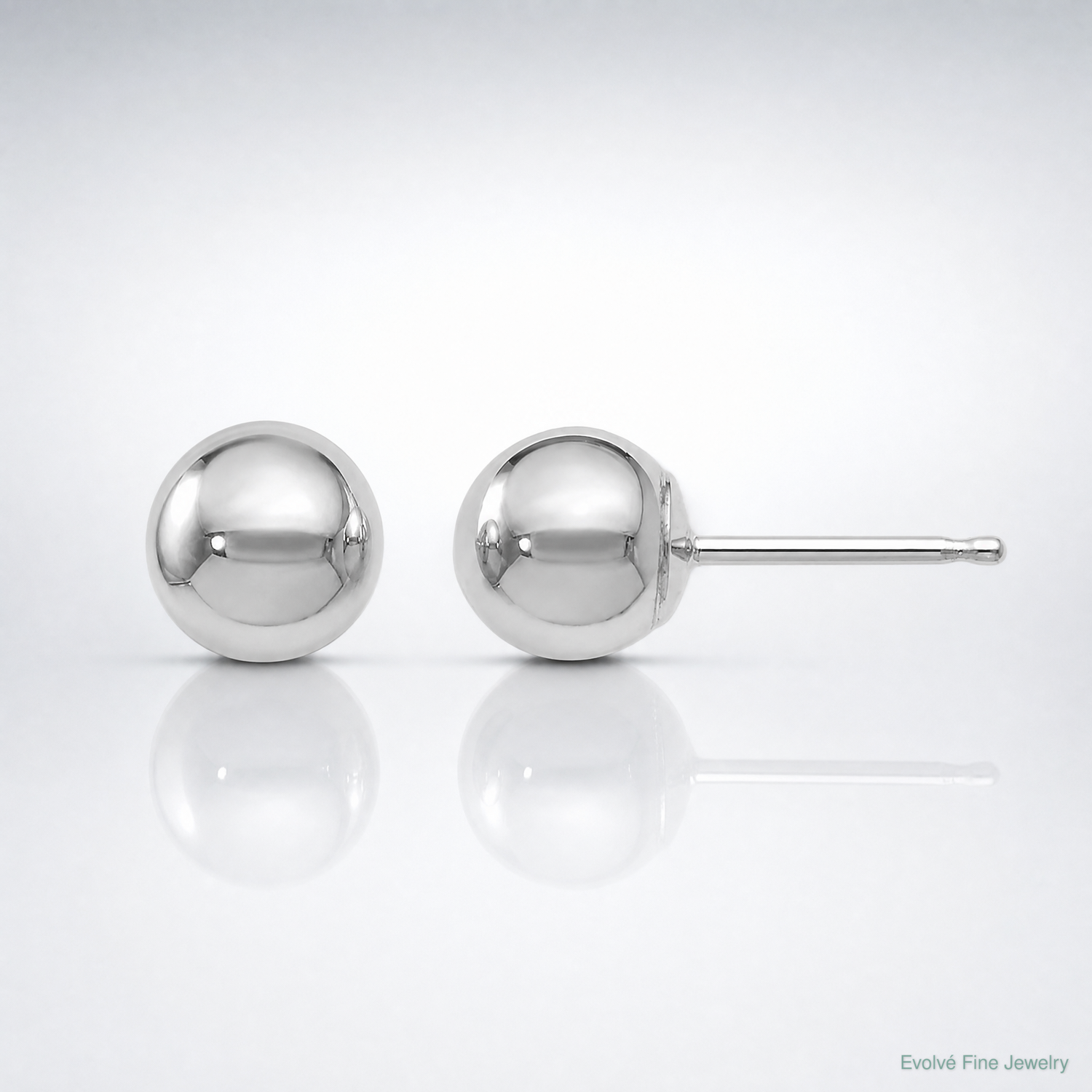 Leslie's 10k White Gold Polished Ball Post Earrings - Lifestyle View