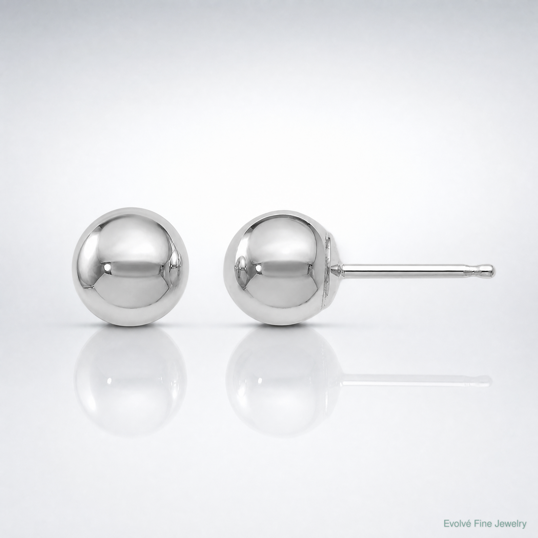 Leslie's 10k White Gold Polished Ball Post Earrings - Lifestyle View