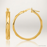 Leslie's 10K Polished Twisted Round Hoop Earrings - Lifestyle View