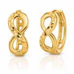 Leslie's 10K Polished and Diamond-cut Infinity Huggie Hoop Earrings - Lifestyle View