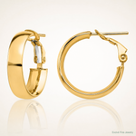 Leslie's 10K Polished Omega Back Hoop Earrings - Lifestyle View