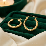Leslie's 10k Satin and D/C 2mm Round Tube Hoop Earrings - Lifestyle View
