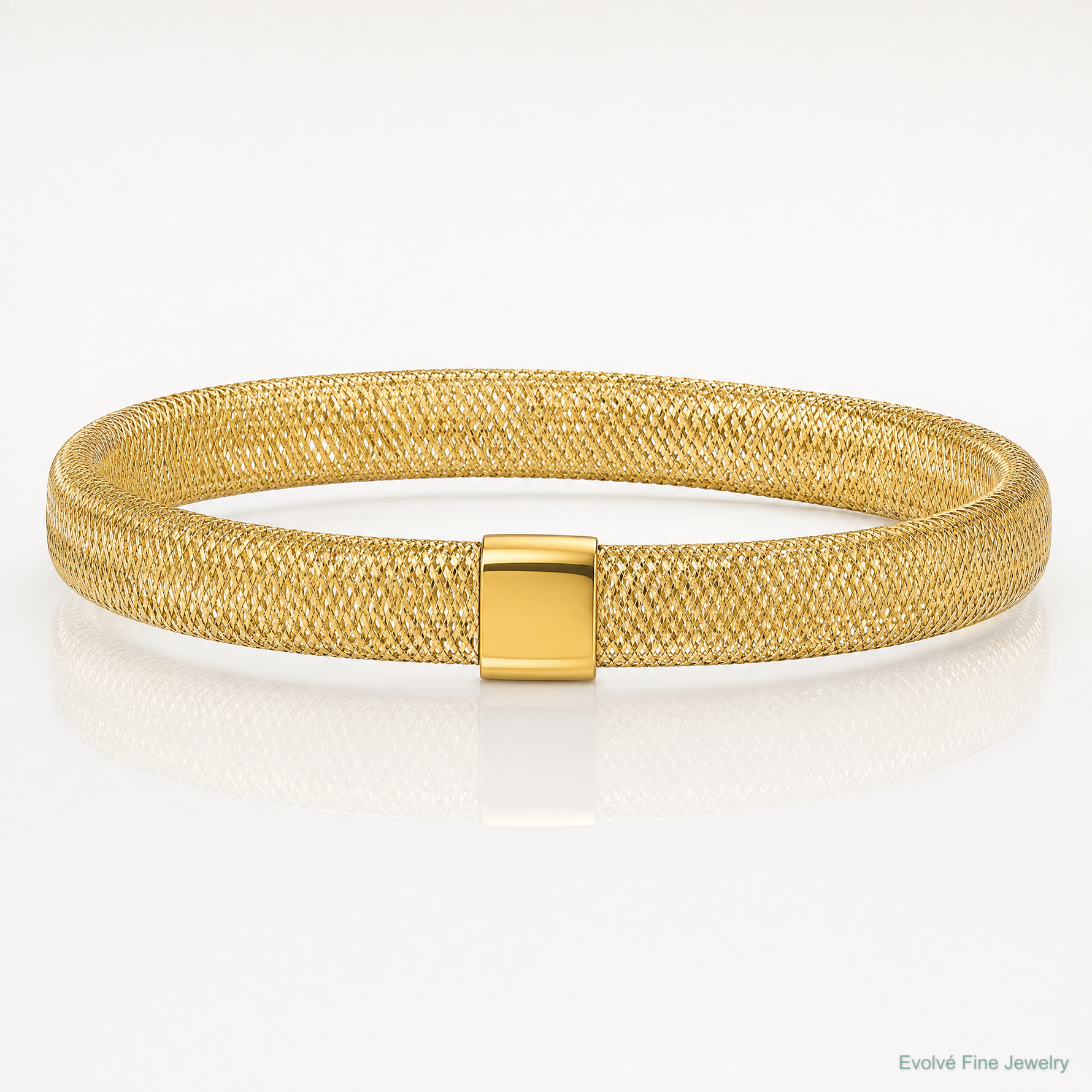 Leslie's 10K Polished Stretch Bangle - Lifestyle View