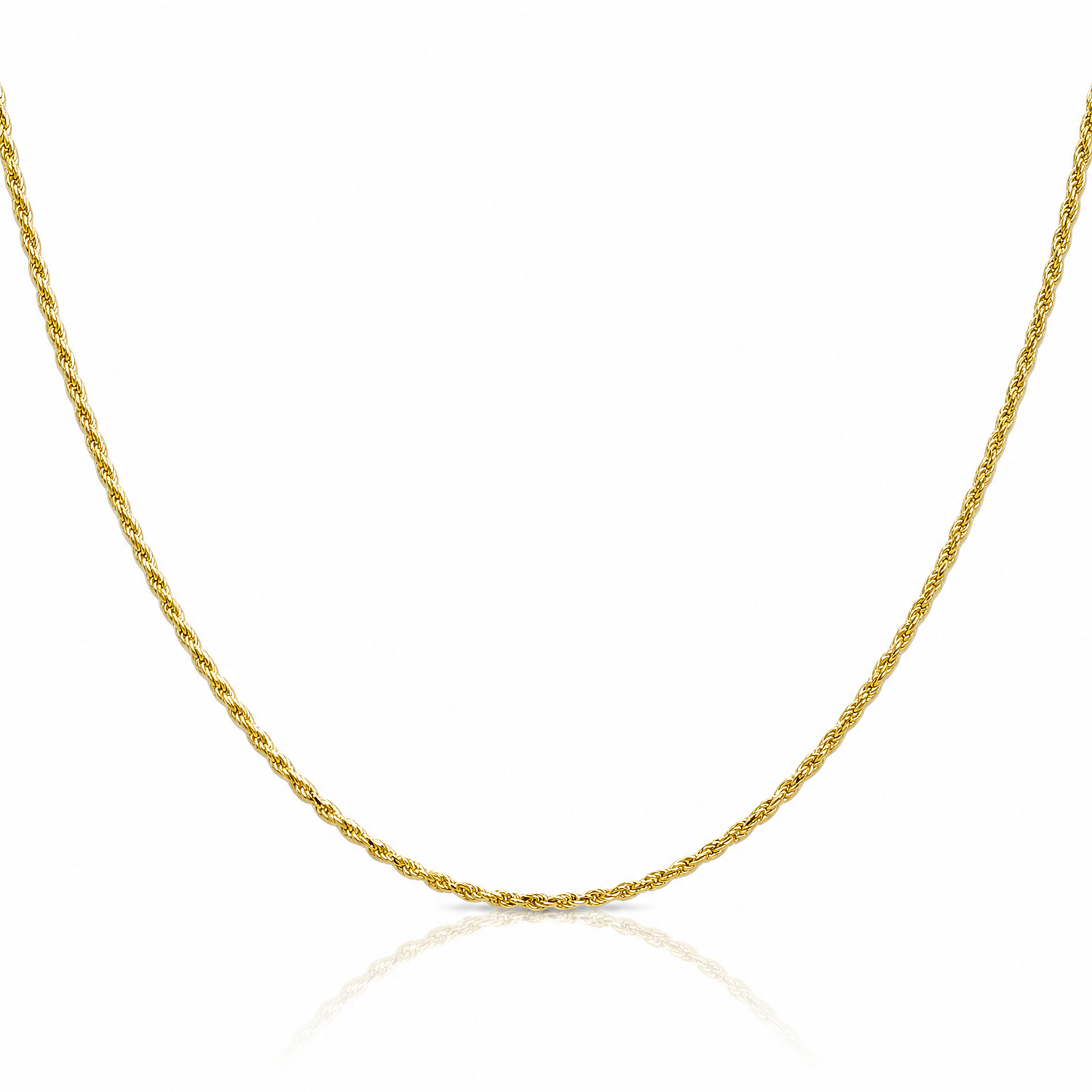 10k 1.3mm D/C Machine Made Rope Chain - Lifestyle View