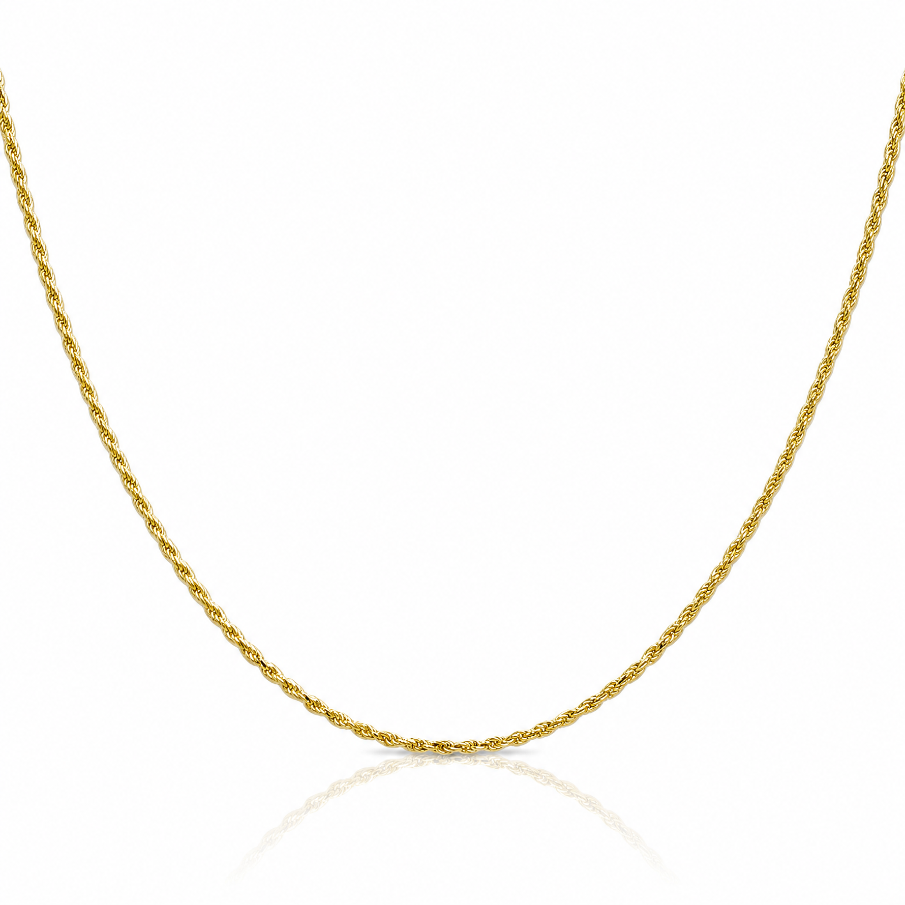 10k 1.3mm D/C Machine Made Rope Chain - Lifestyle View