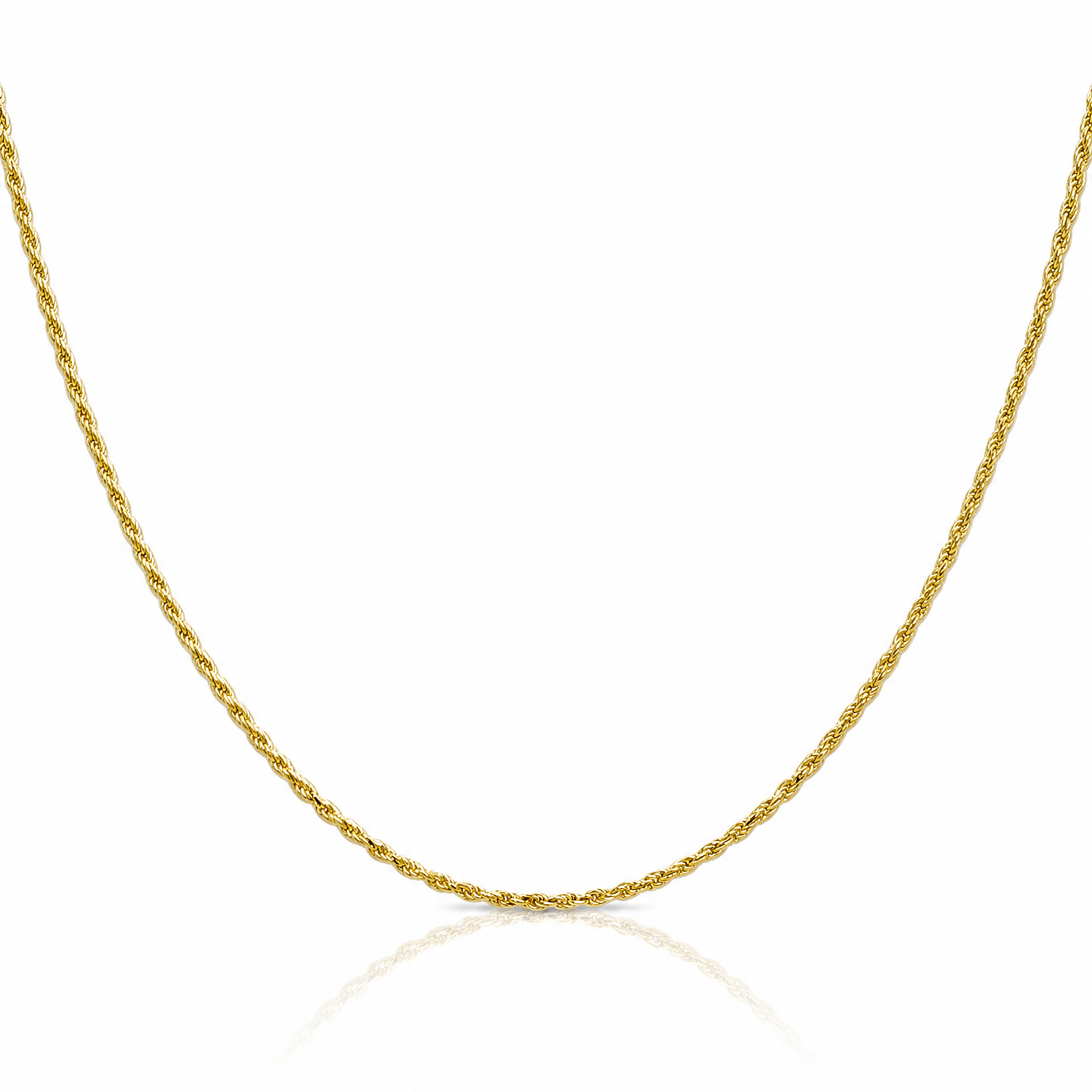 10k 1.3mm D/C Machine Made Rope Chain - Lifestyle View