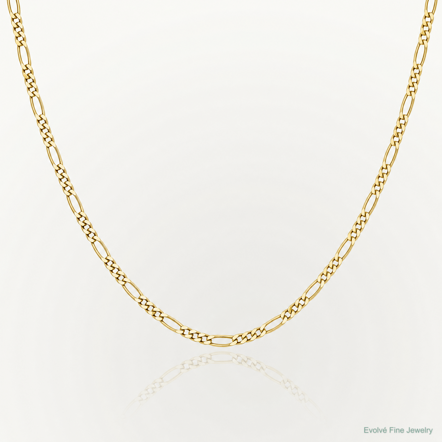10k 1.25mm Flat Figaro Pendant Chain - Lifestyle View