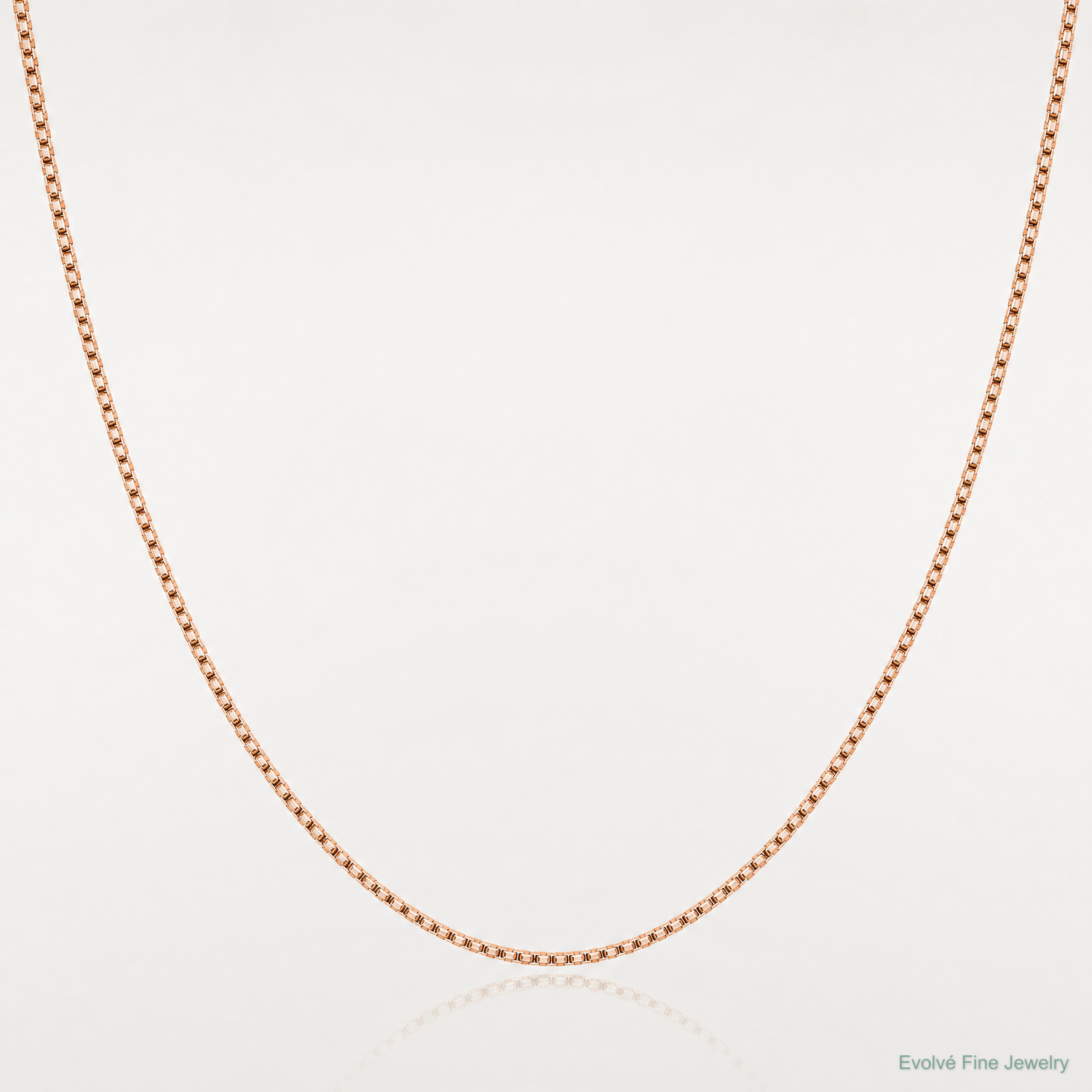 10k Rose Gold .70mm Box Chain - Lifestyle View