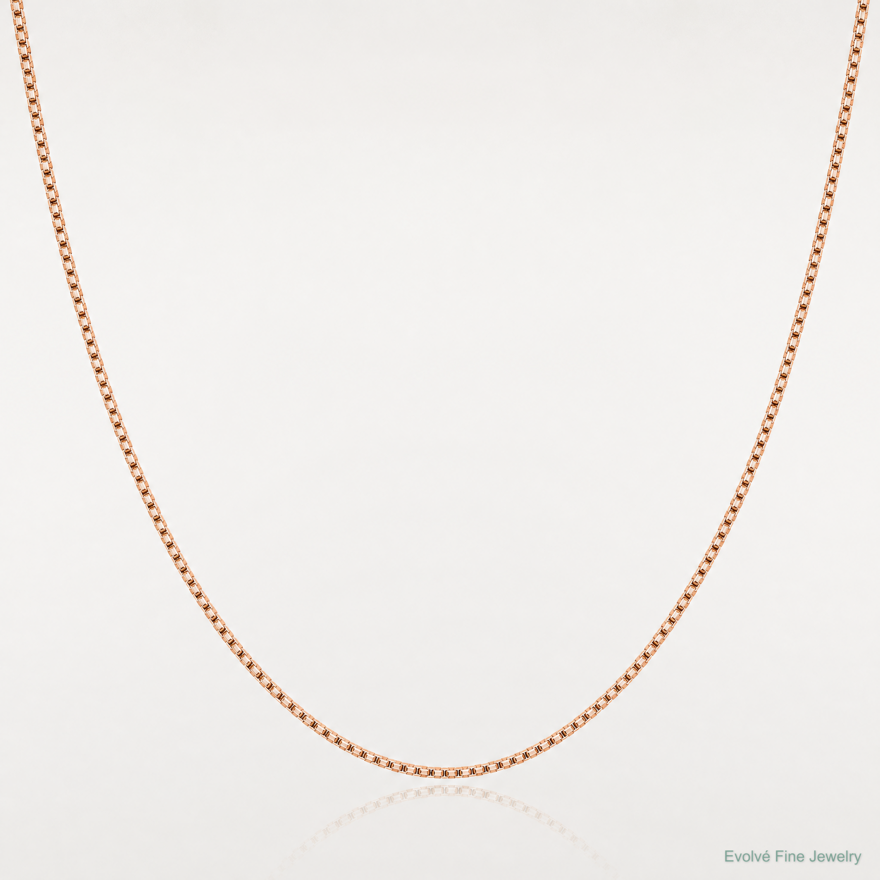 10k Rose Gold .70mm Box Chain - Lifestyle View