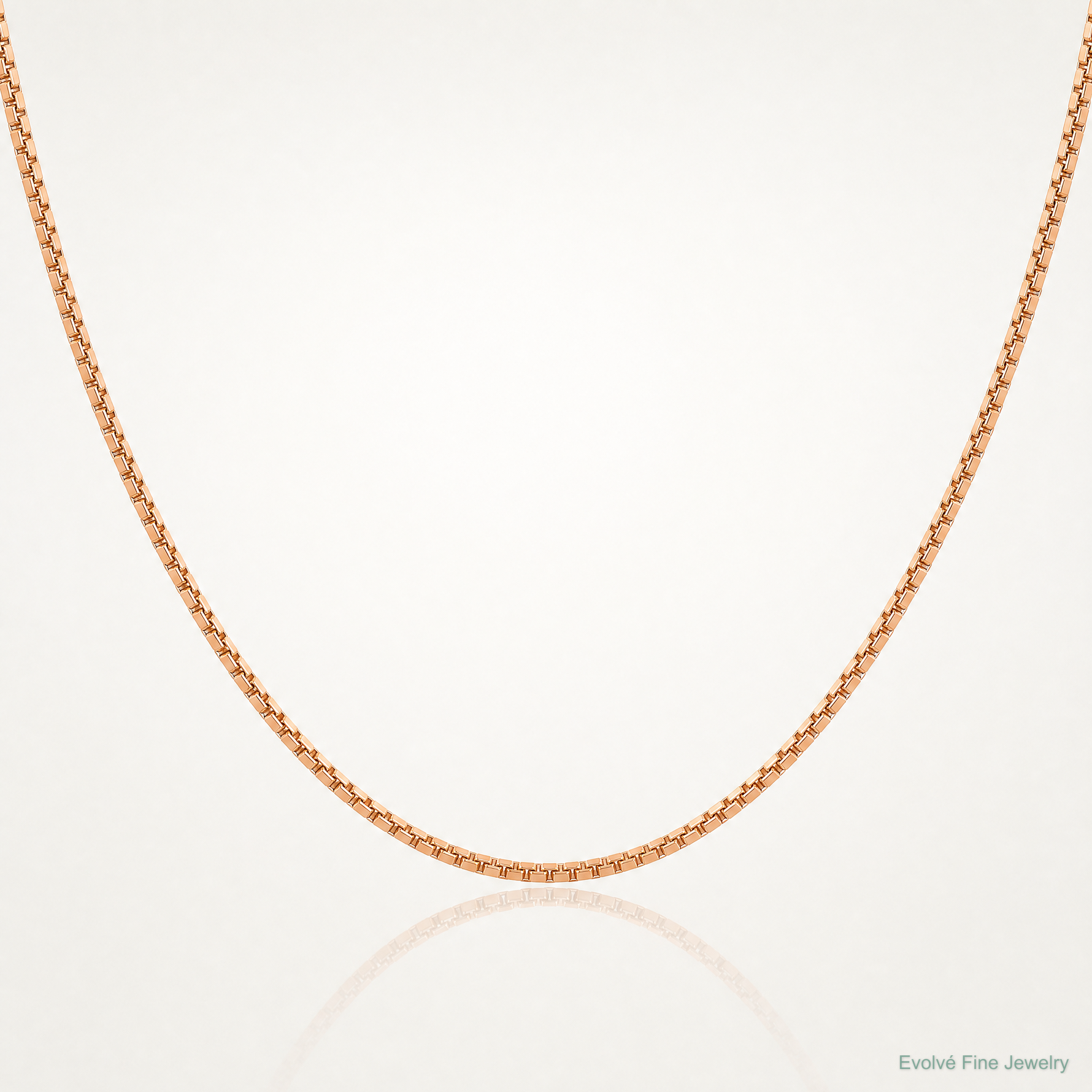 10k Rose Gold .9mm Box Chain - Lifestyle View