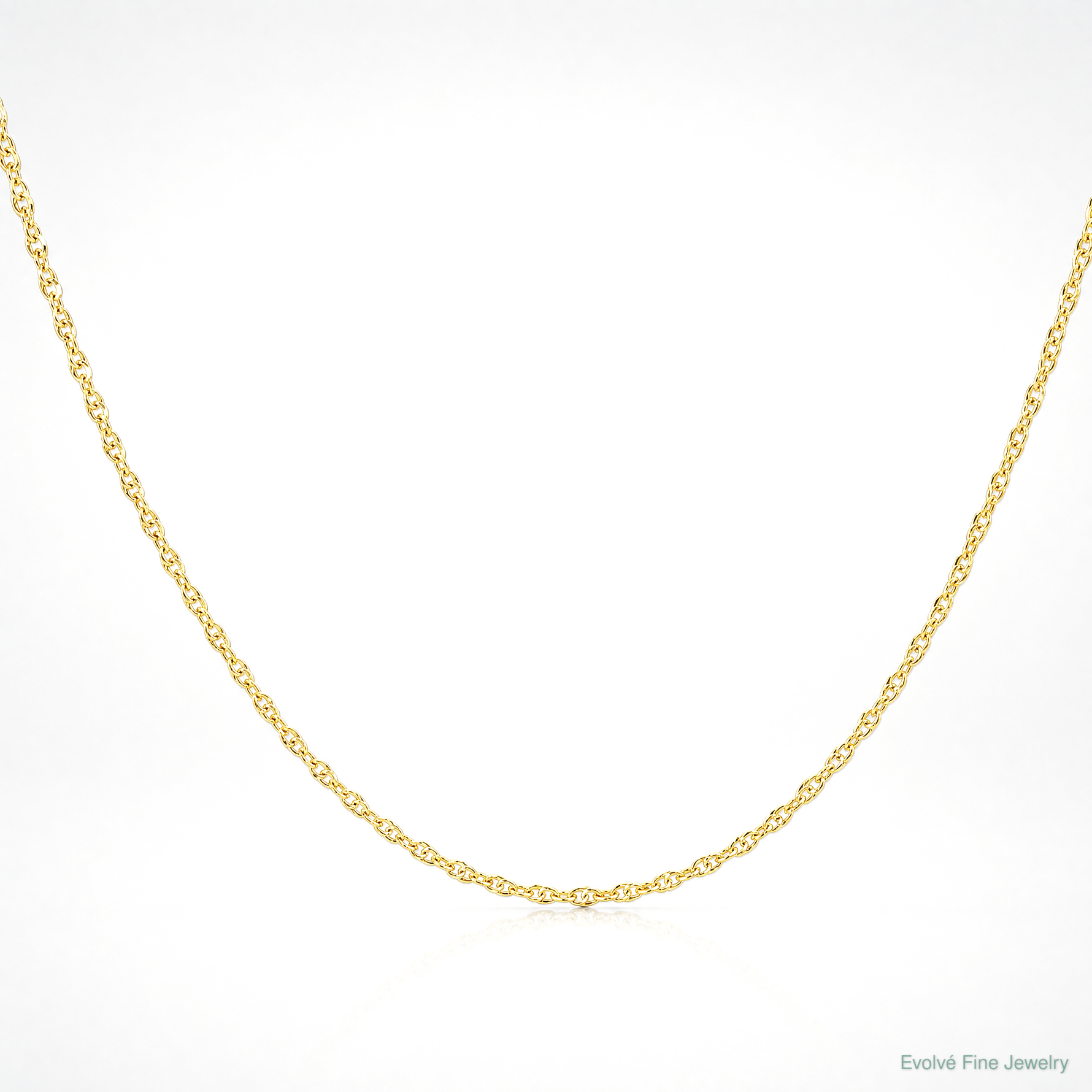14K 1.35mm Carded Cable Rope Chain - Lifestyle View
