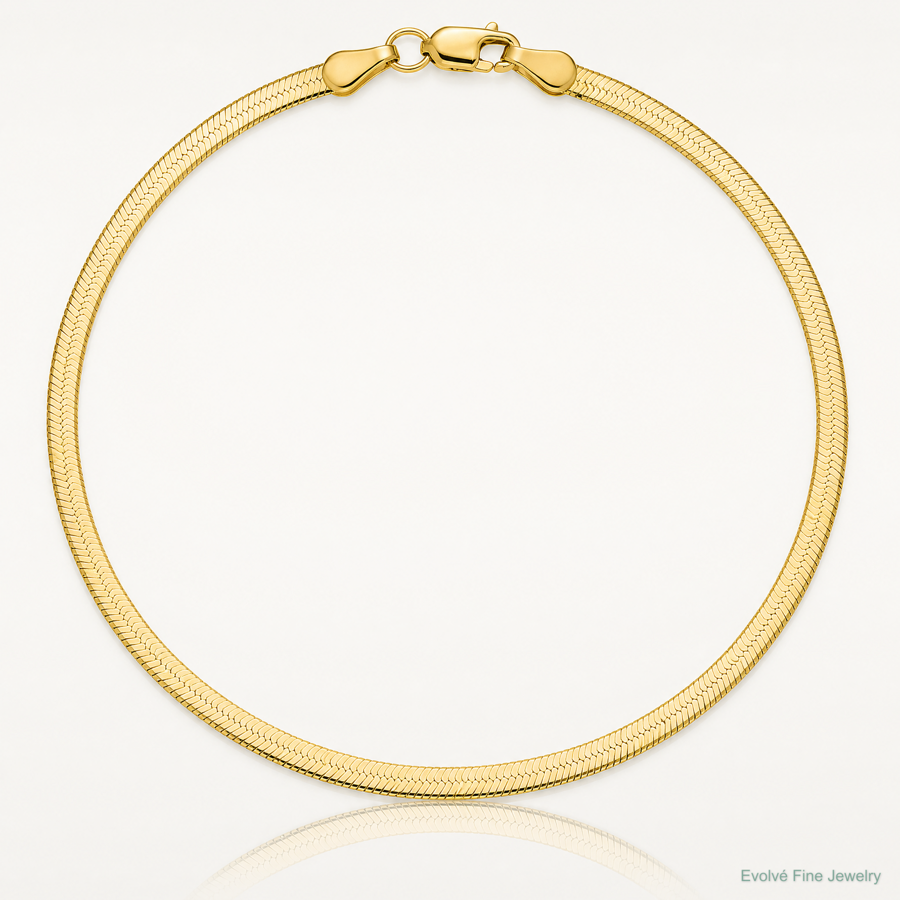 10k 2.5mm Silky Herringbone Chain - Lifestyle View