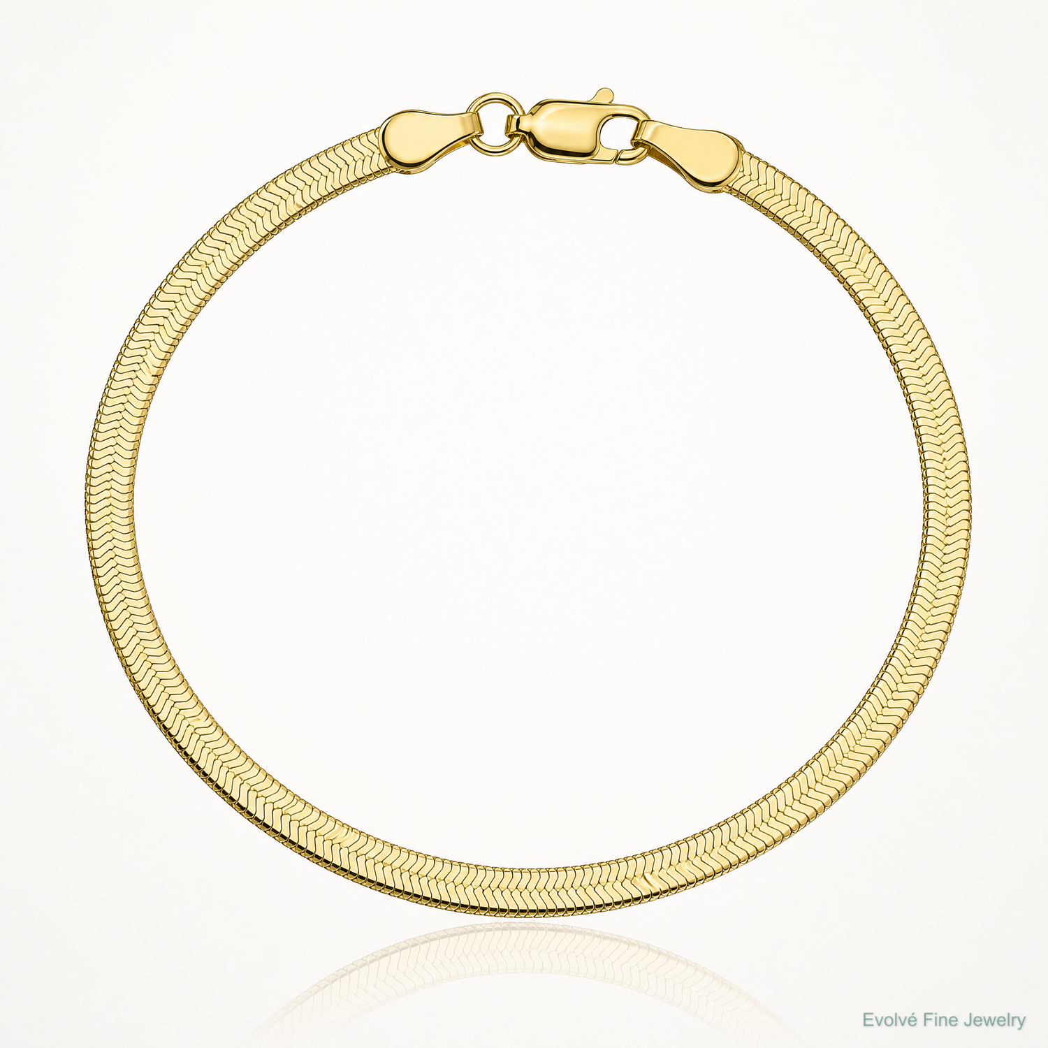 10k 3mm Silky Herringbone Chain - Lifestyle View